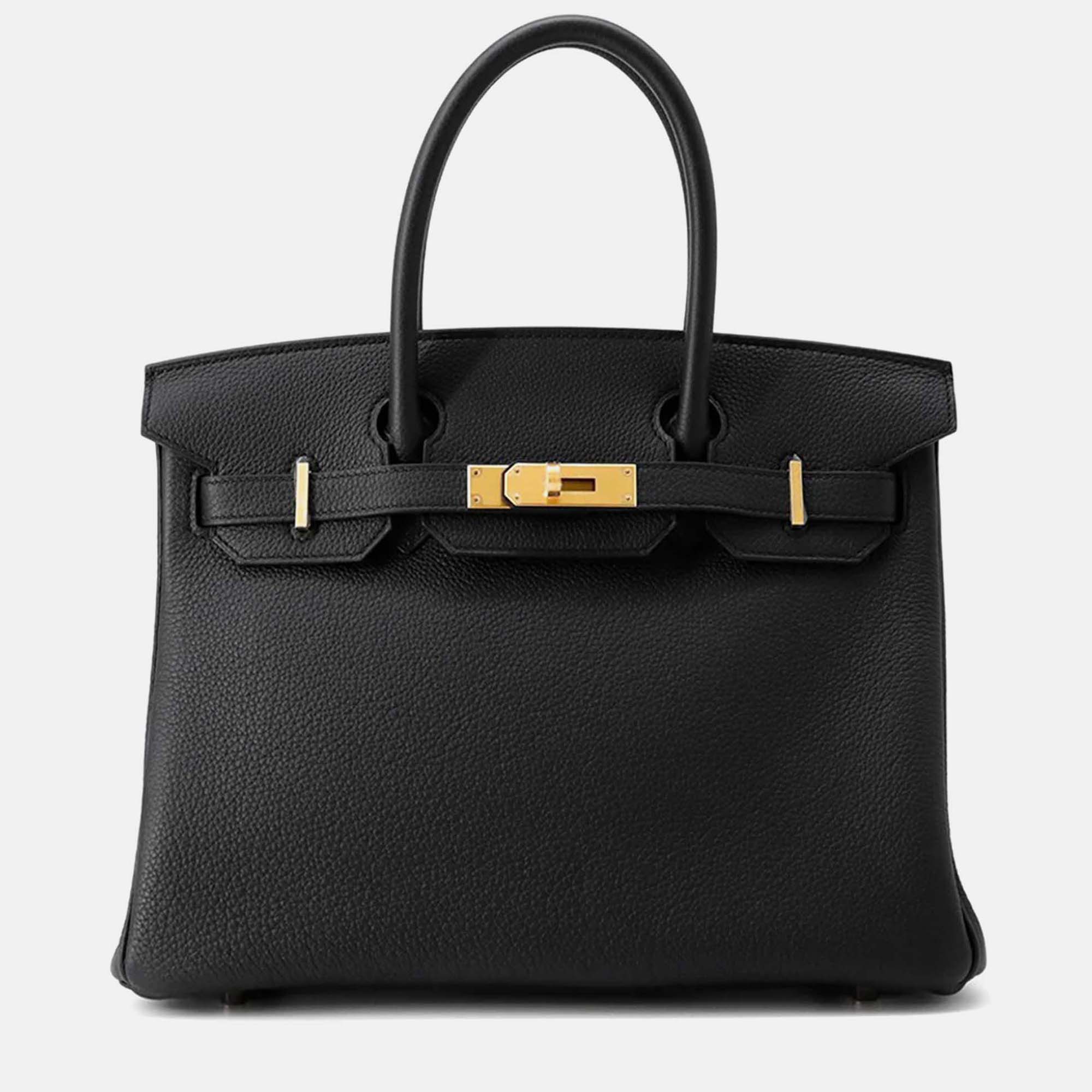 

Hermes Birkin 30 Black Togo Leather Tote Bag