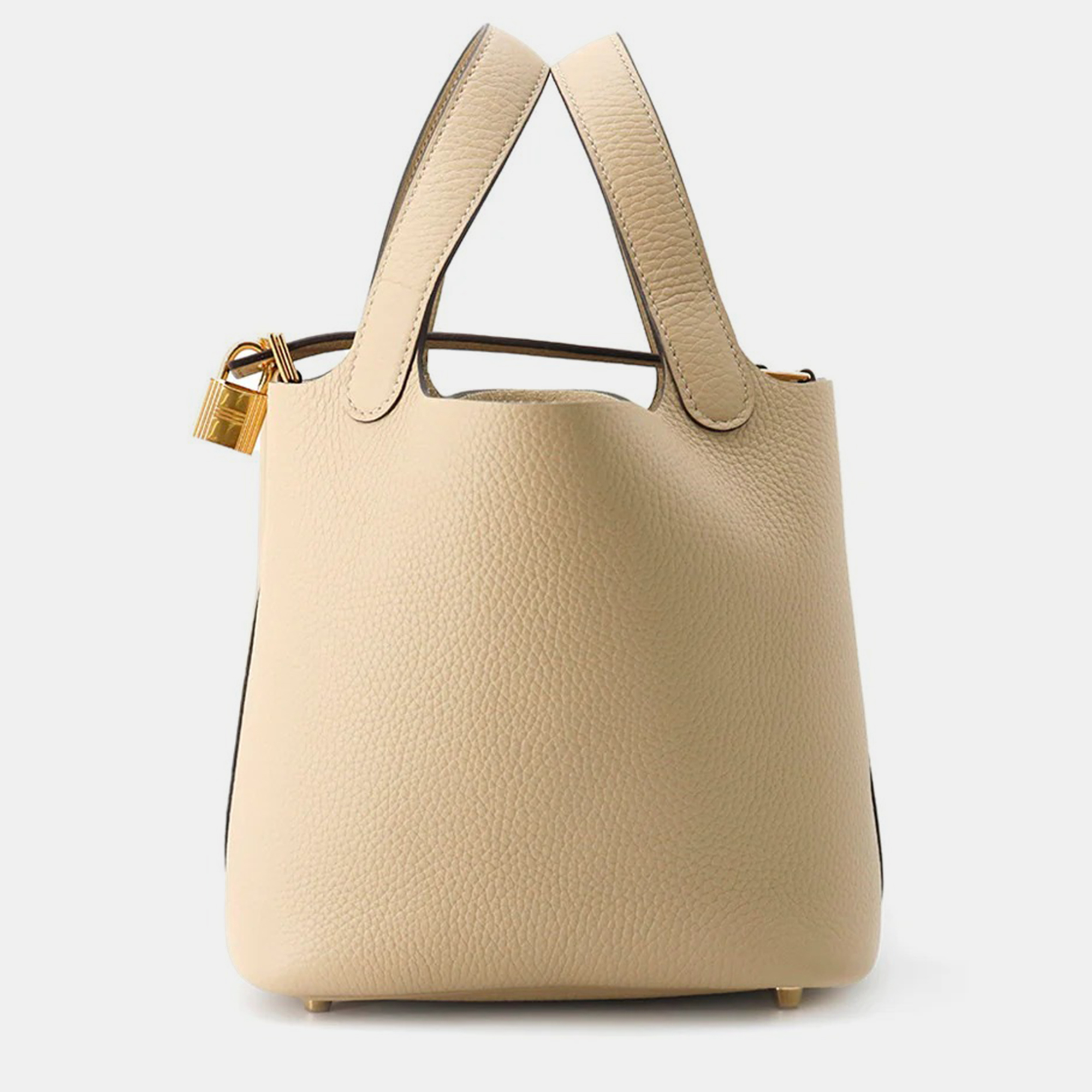 

Hermes Picotin Lock 18 Trench Taurillon Clemence Tote Bag, Beige
