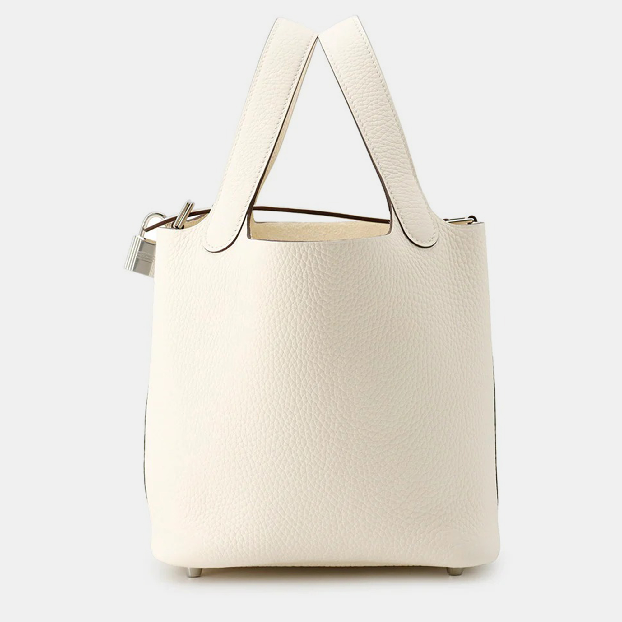 

Hermes Picotin Lock 18 Nata Taurillon Clemence Leather Tote Bag, Cream