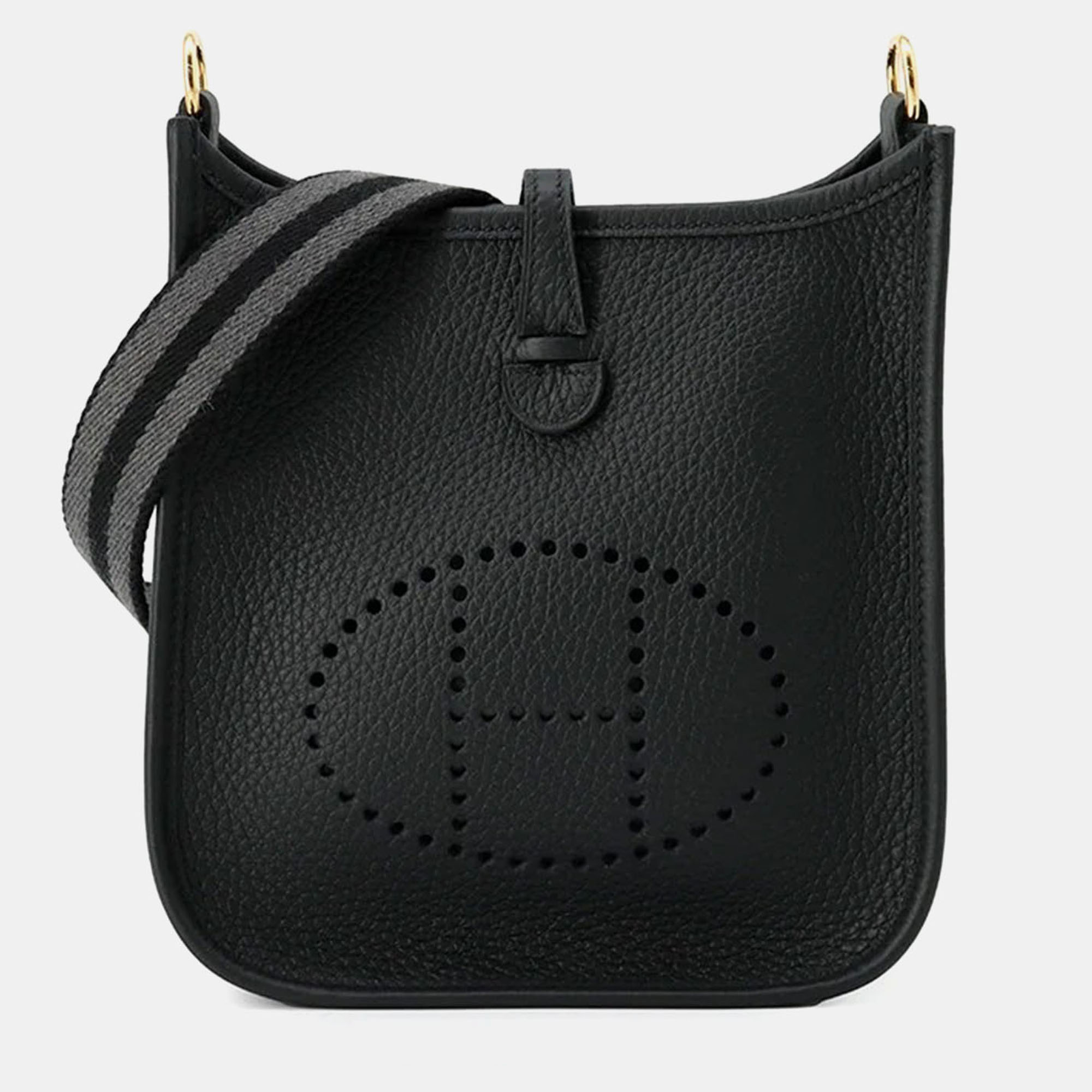 

Hermes Evelyne Amazon Sangle Long Black/Gray Taurillon Clemence TPM
