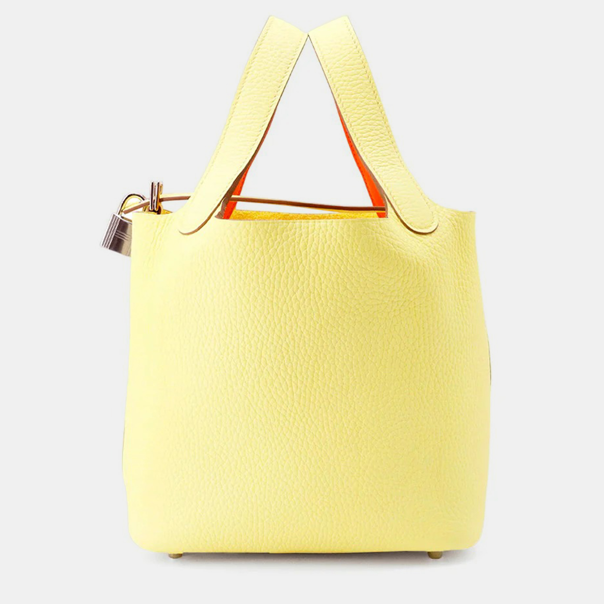 

Hermes Picotin Lock PM Limoncello Orange Field Clemence Bucket Bag, Yellow