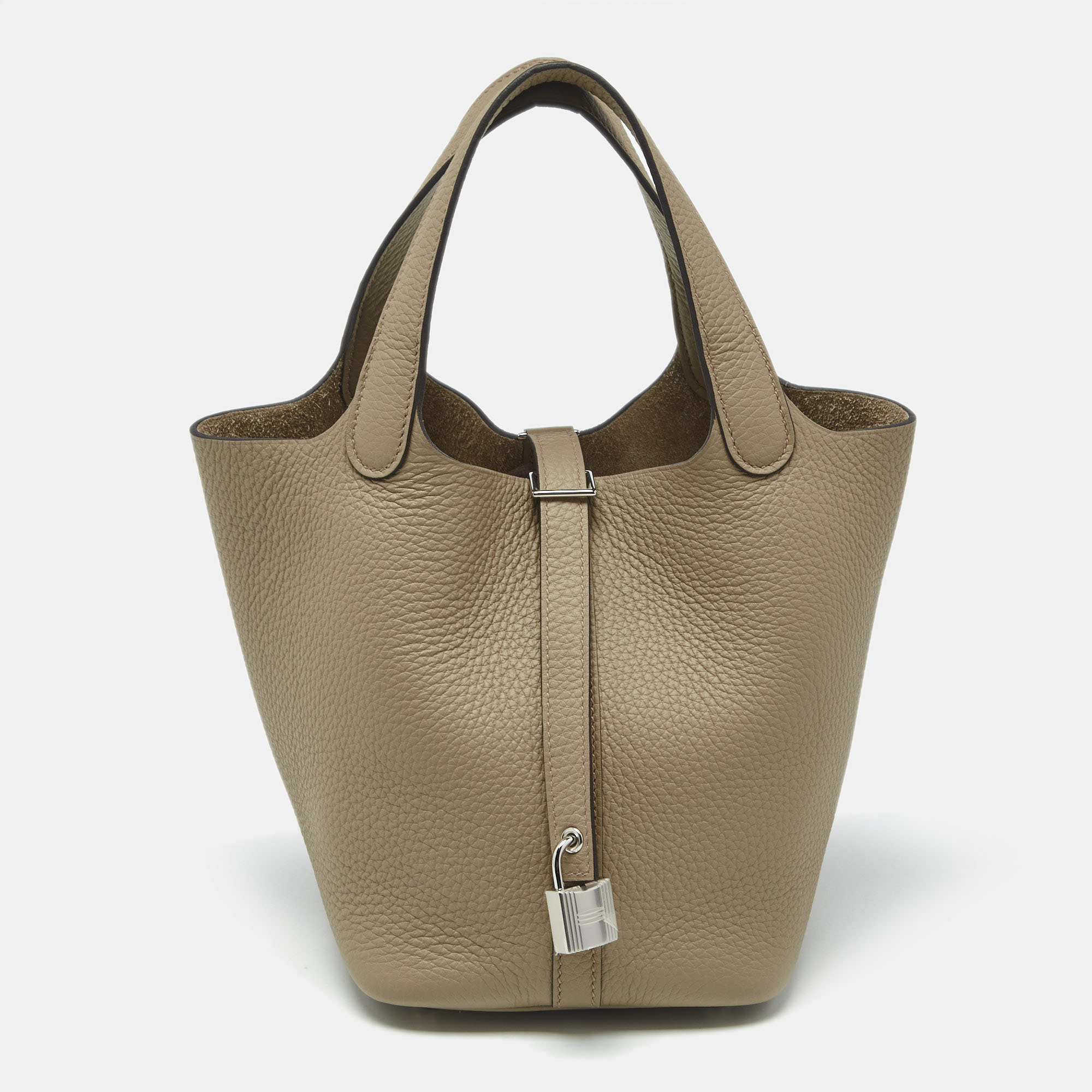 

Hermès Beige Marfa Taurillon Clemence Leather Picotin Lock 18 Bag