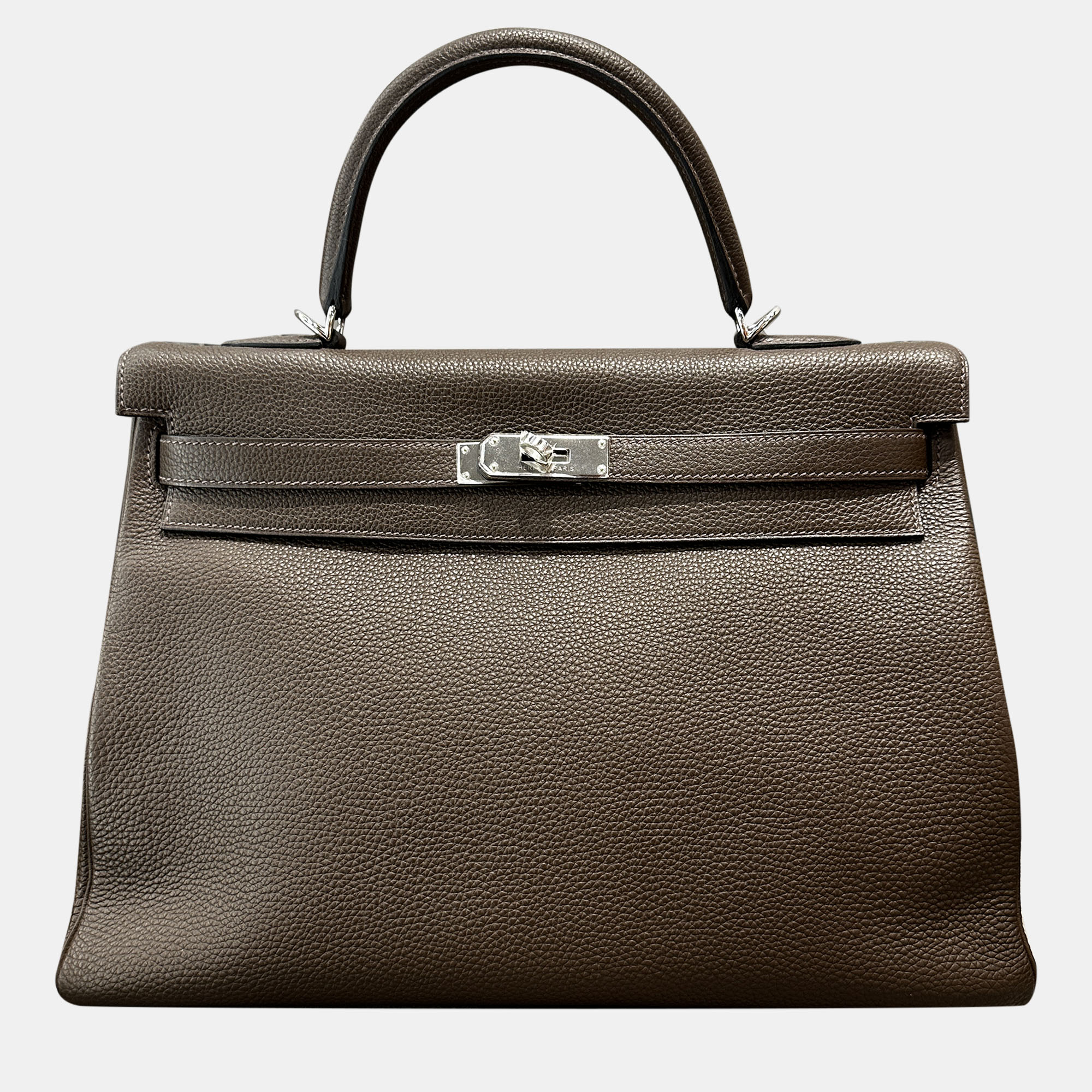 Pre-owned Hermes Kelly 35 Ebony Brown 46 Togo Leather