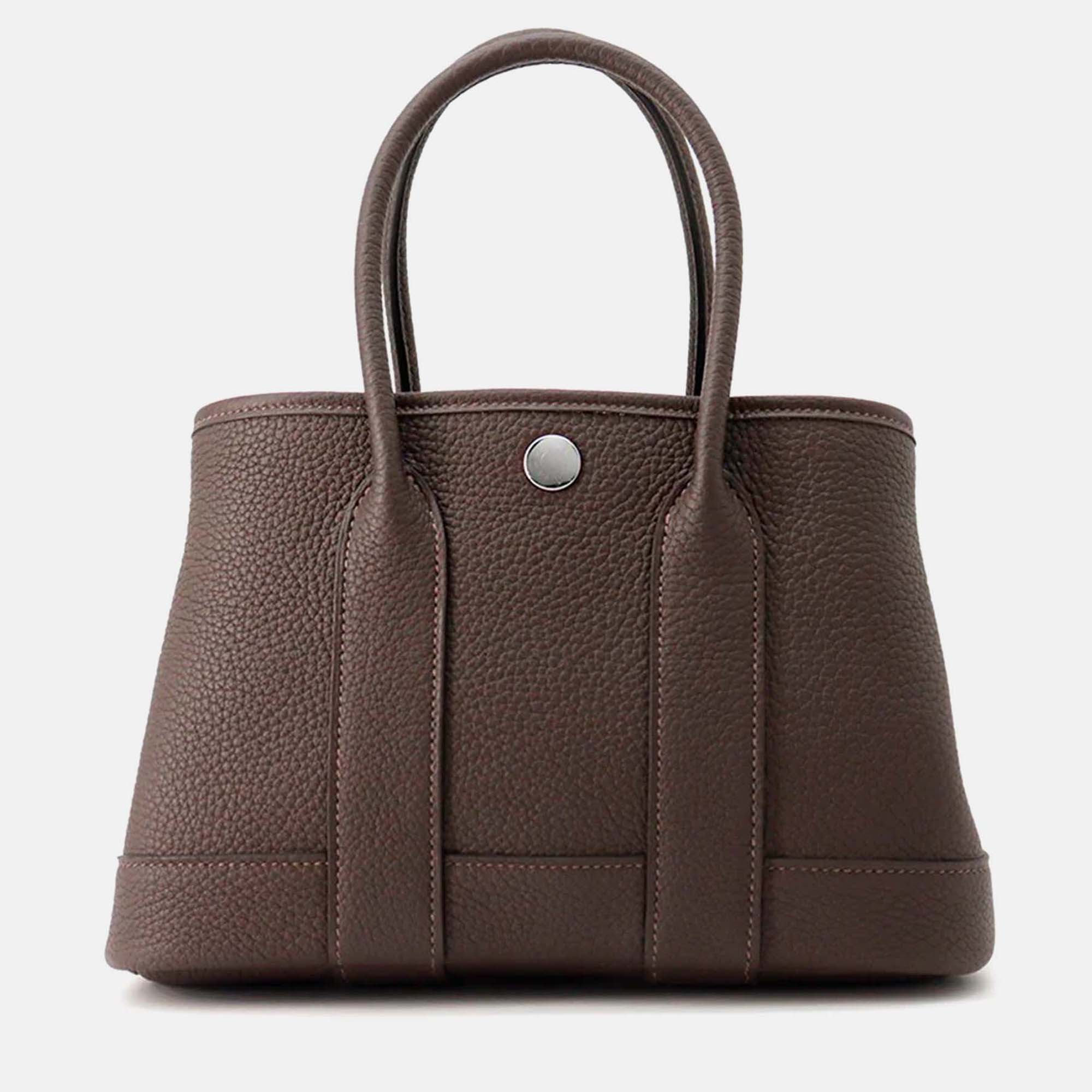 

Hermes Neo Garden Ebene Negonda Leather Tote Bag, Brown