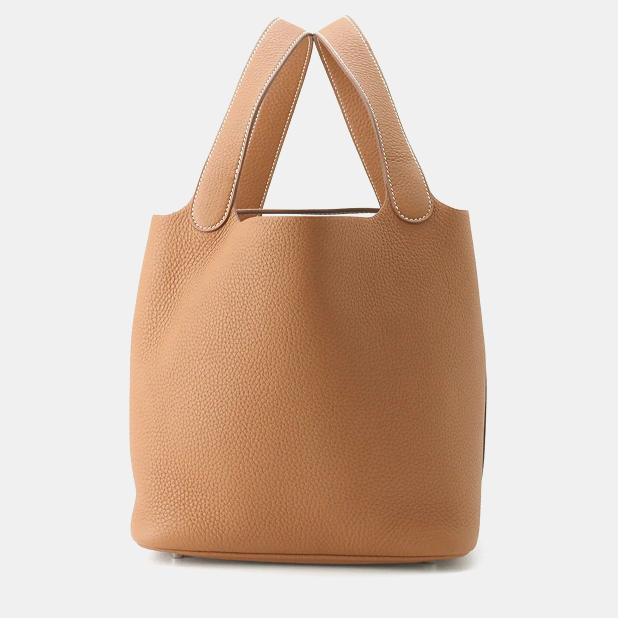 

Hermes Picotin Lock 22 Gold Taurillon Clemence Bucket Bag