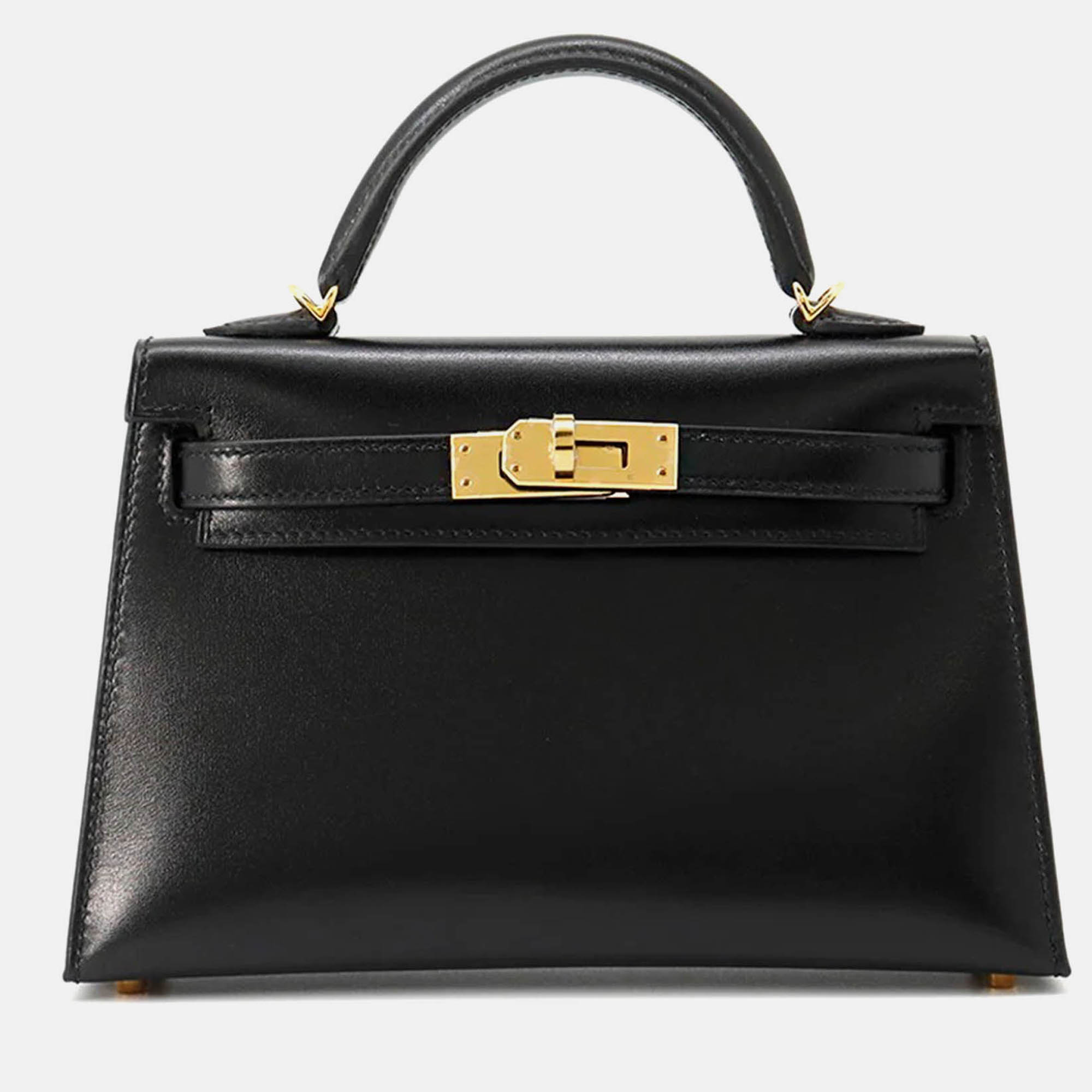 

Hermes Mini Kelly II Black Box Calf Leather Handbag