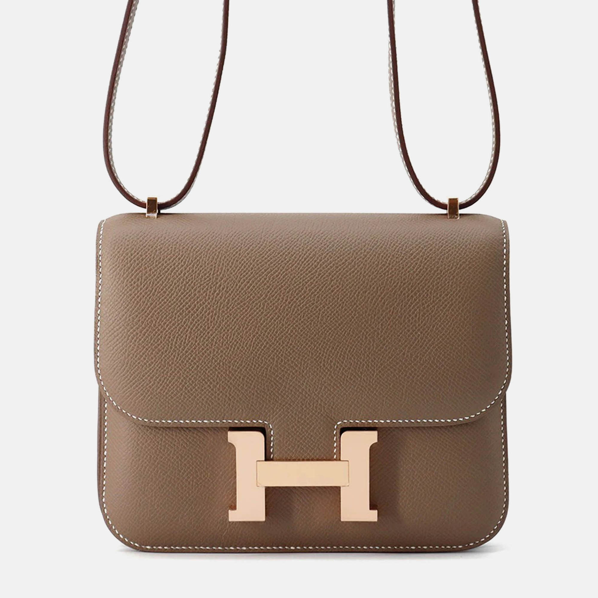 

Hermes Constance III Miroir Mini Etoupe Epsom Shoulder Bag, Brown