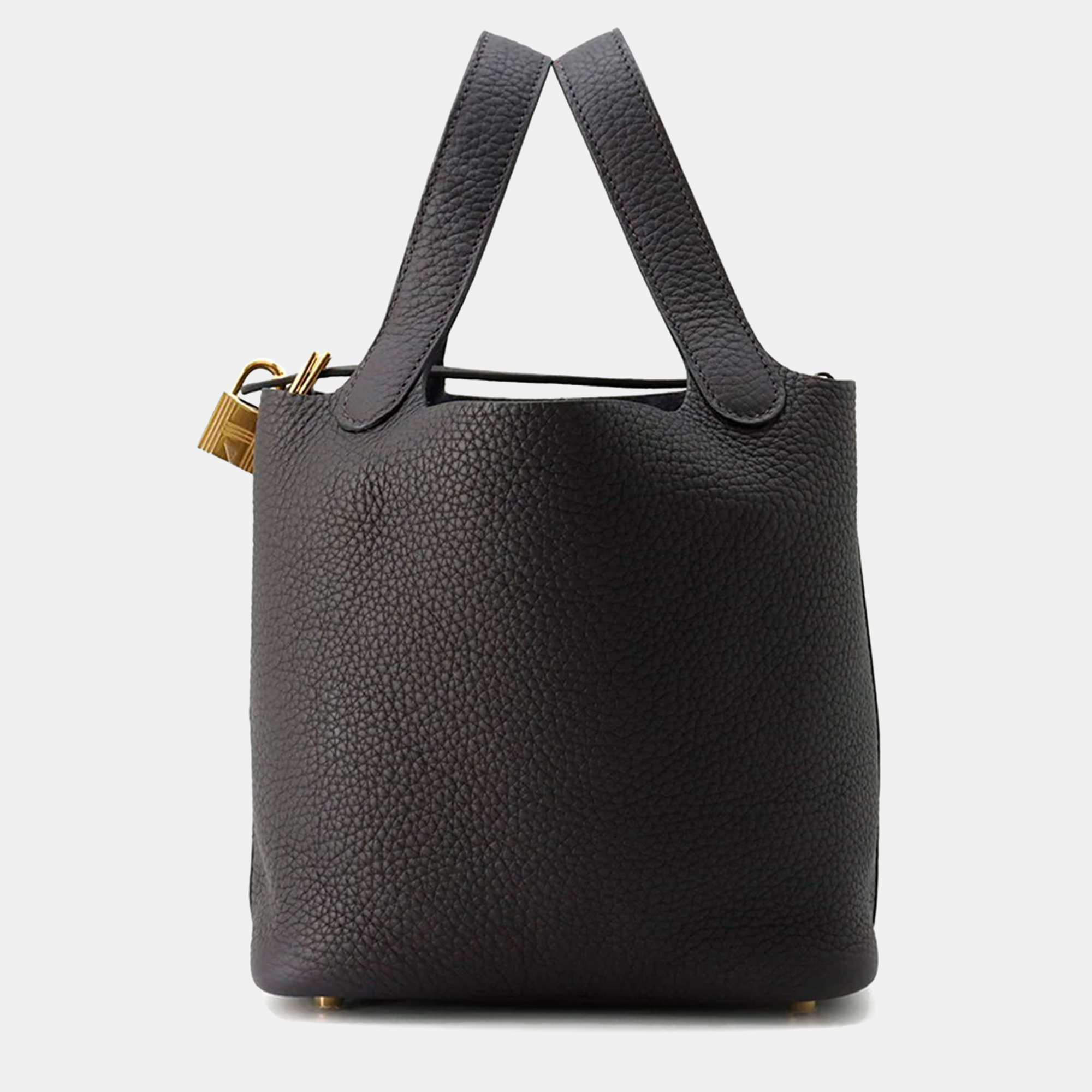

Hermes Picotin Lock Noir Taurillon Clemence Bucket Bag Size, Black