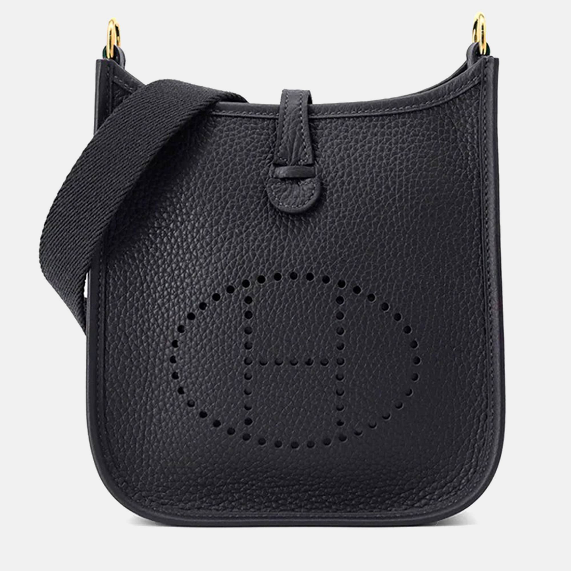 Pre-owned Hermes Evelyne Long Tpm Caban Taurillon Clemence Crossbody Bag In Black