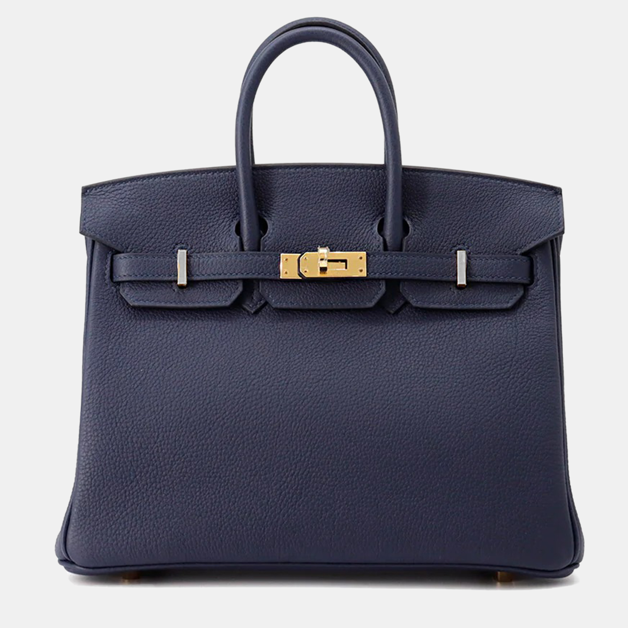

Hermes Birkin 25 Blue Abysse Togo Leather Tote Bag