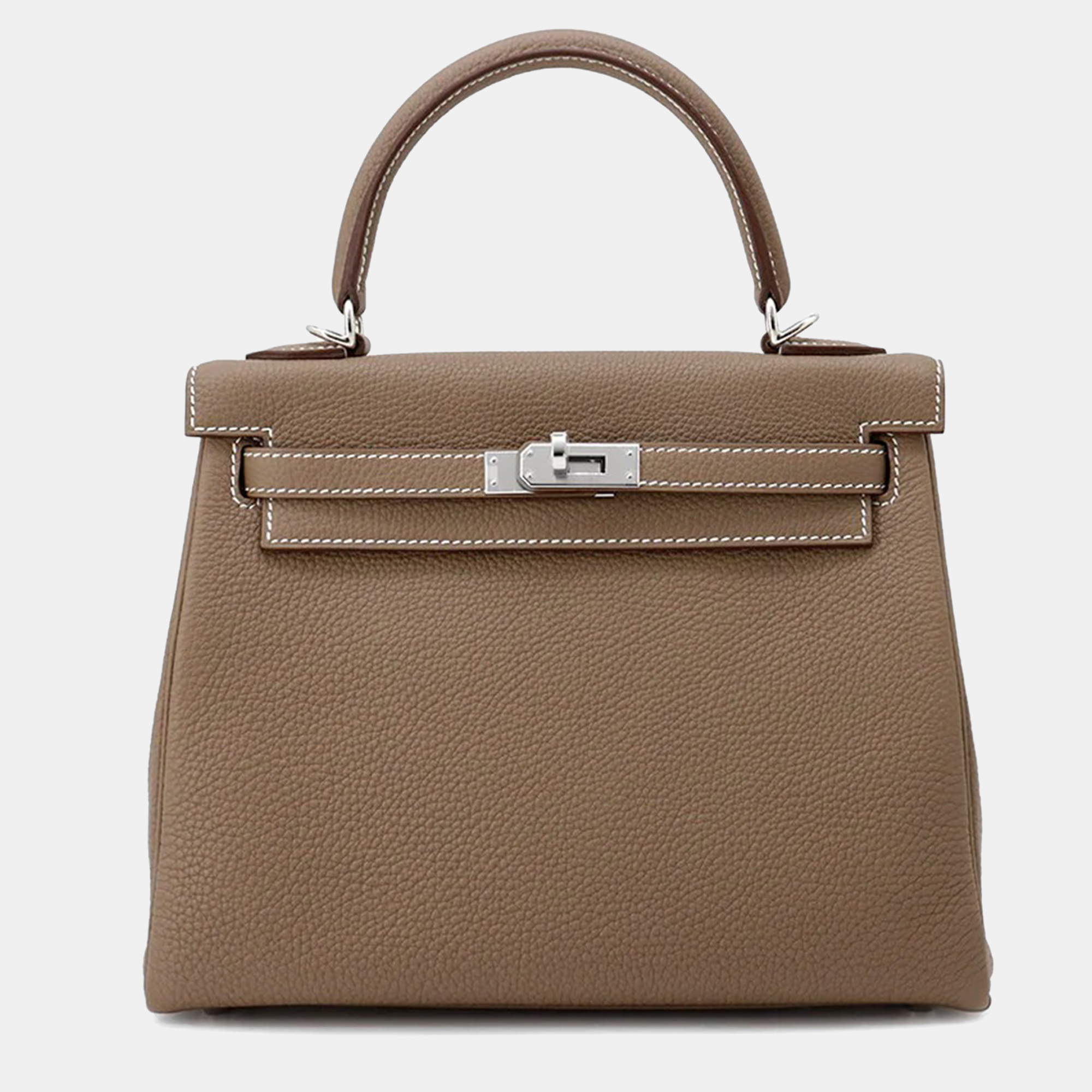 

Hermes Kelly Retourne 25 Etoupe Togo Leather Handbag, Brown