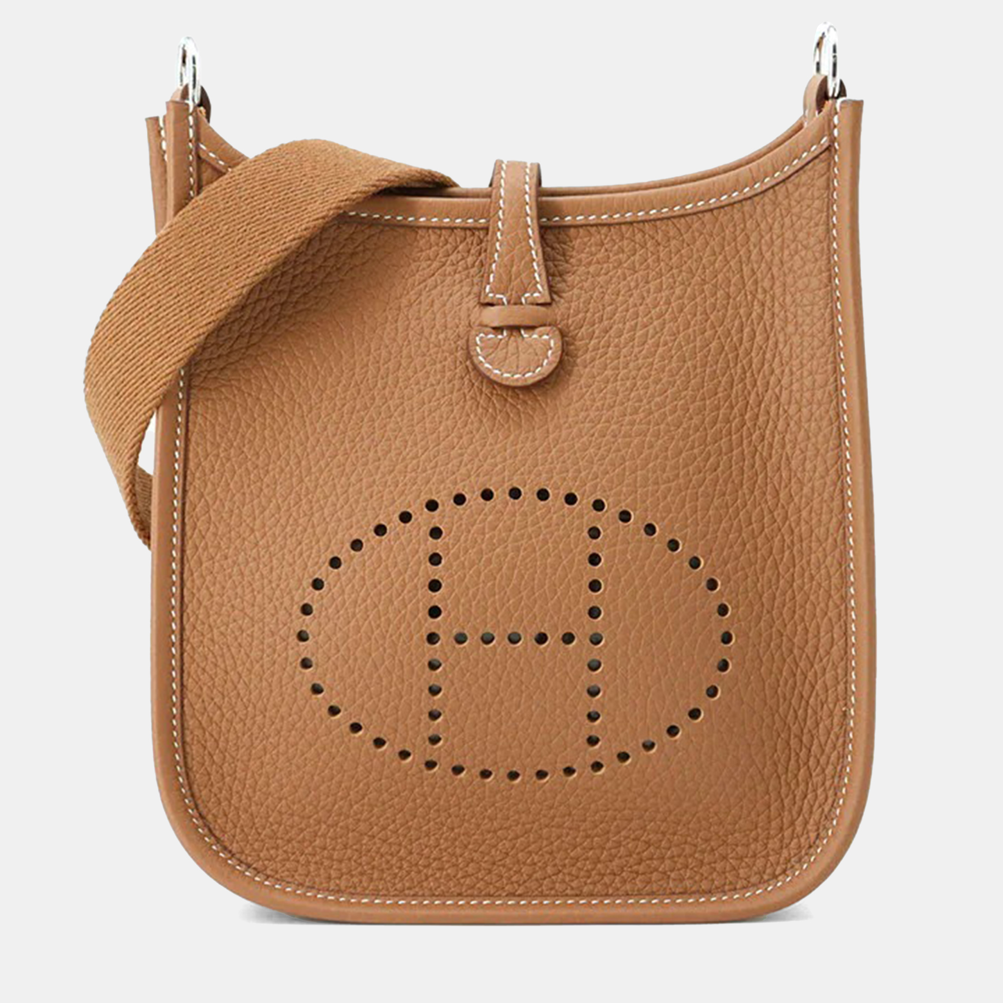 

Hermes Evelyne Long TPM Gold Taurillon Clemence Crossbody Bag, Brown
