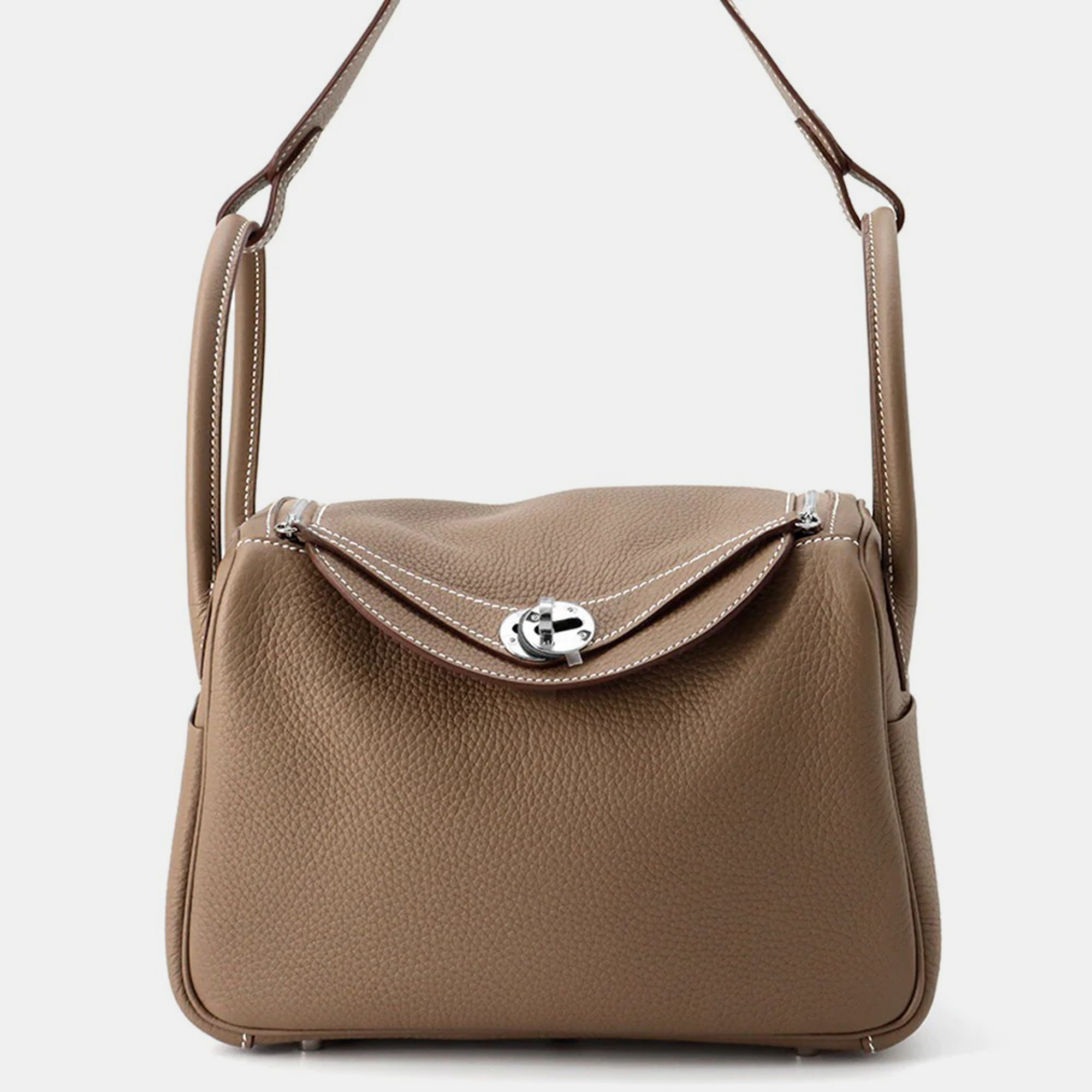 

Hermes Lindy 26 Etoupe Taurillon Clemence Shoulder Bag, Brown