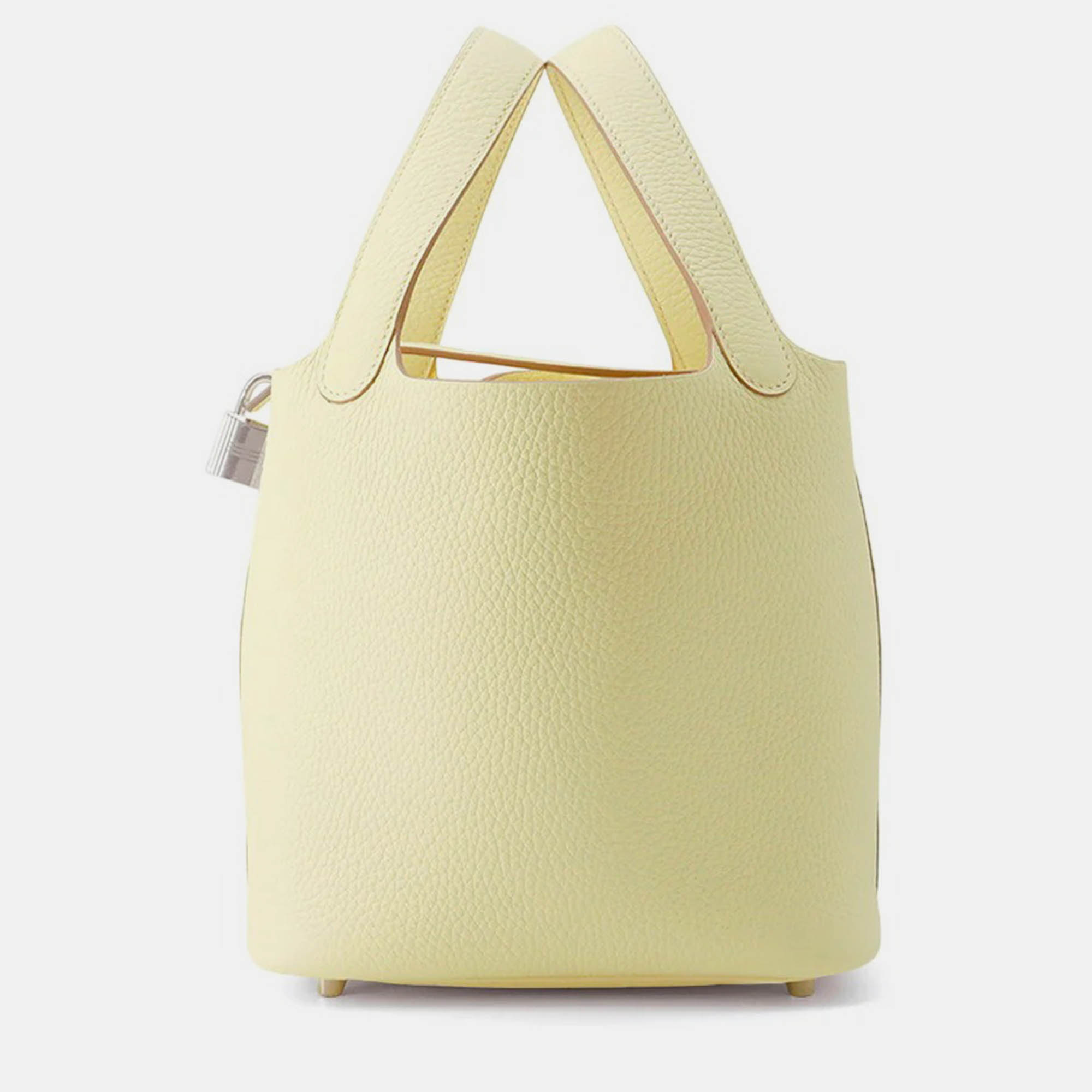 

Hermes Picotin Lock Jaune Milton Taurillon Clemence Size PM, Yellow