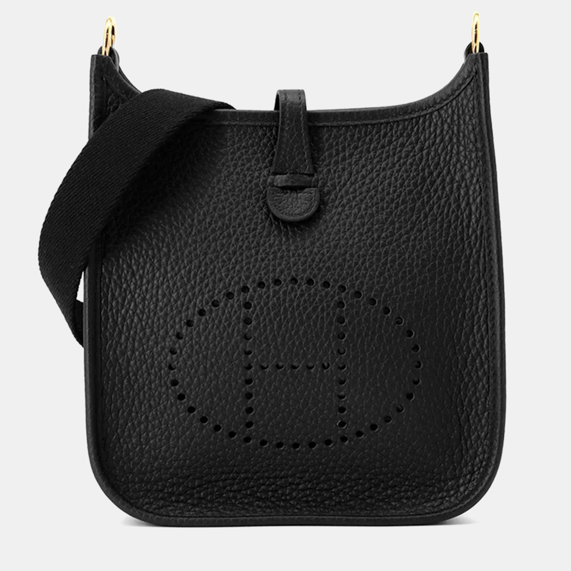

Hermes Evelyne TPM Black Taurillon Clemence Leather Shoulder Bag