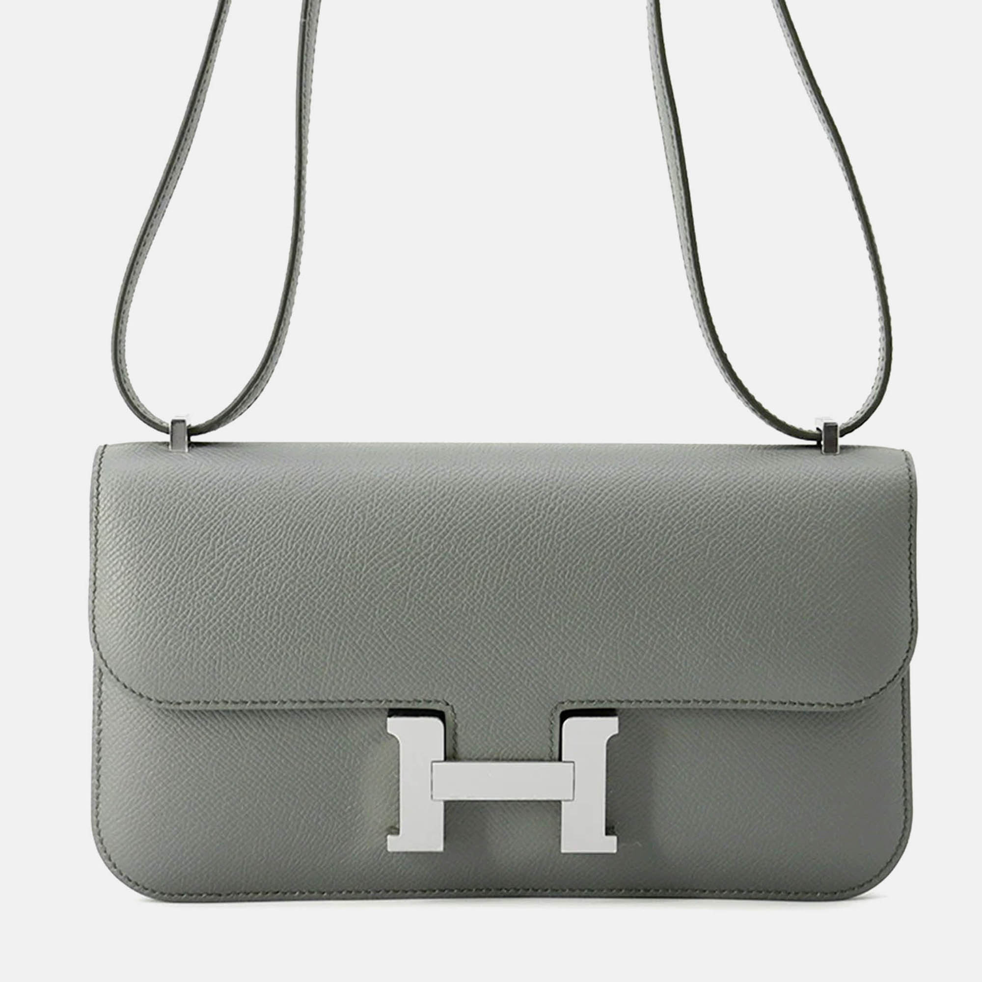 

Hermes Constance Elan Vert Amande Epsom Leather Shoulder Bag, Green