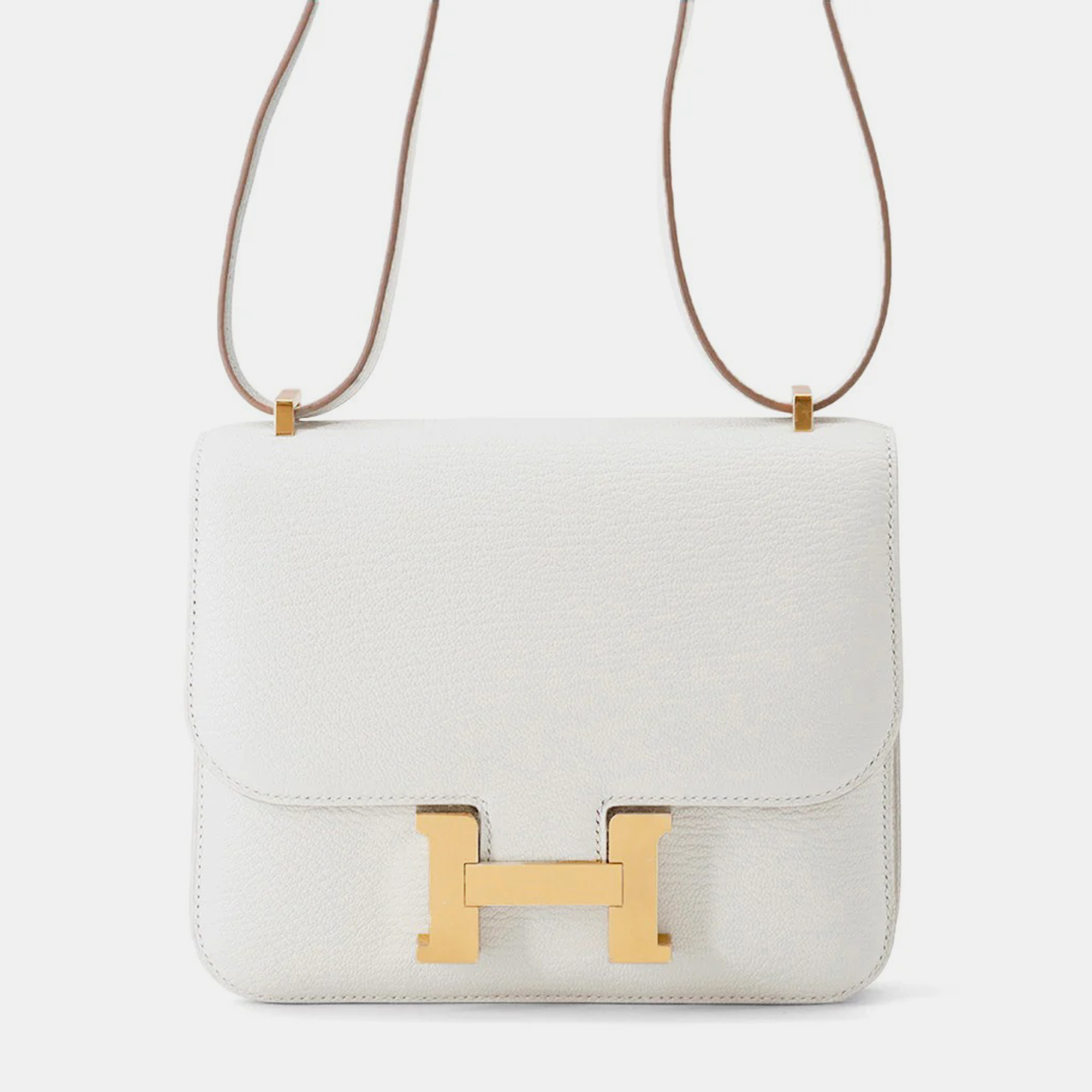 

Hermes Constance3 Miroir Grease Pail Chevre Myzore Goatskin Mini, White