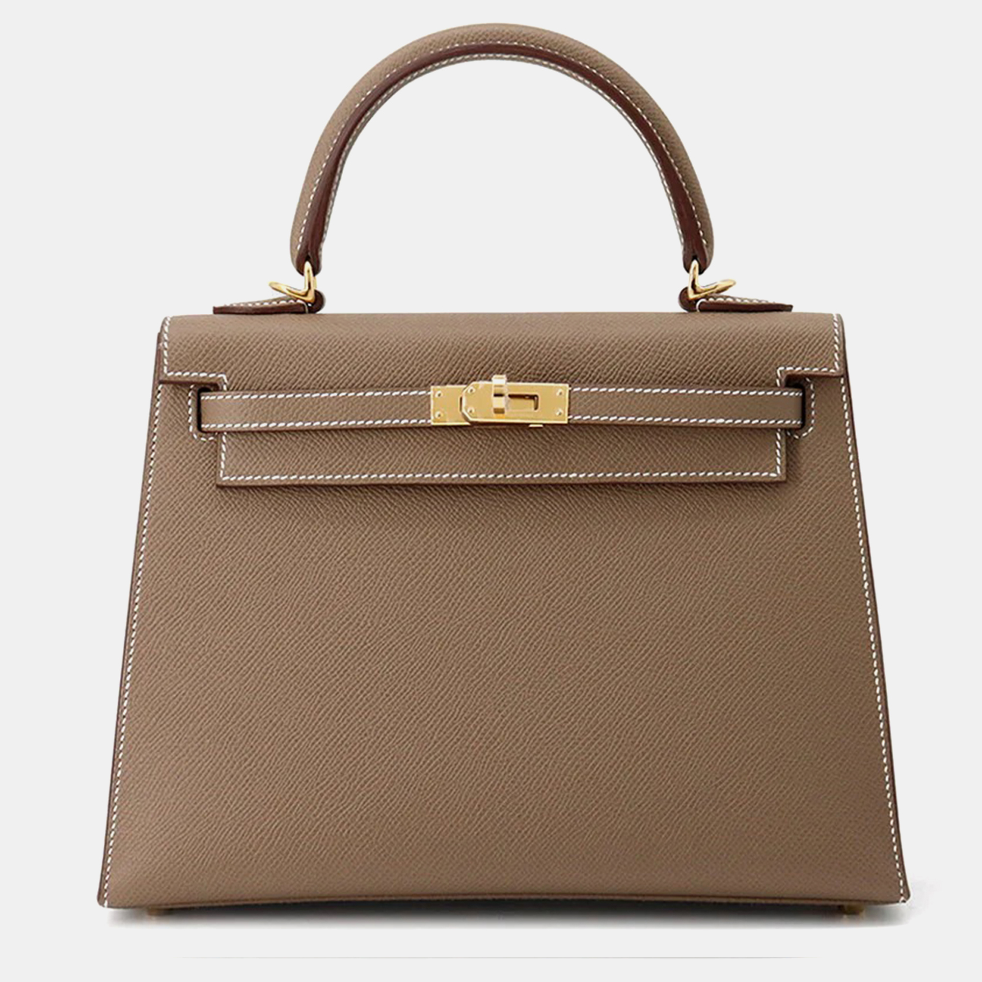 

Hermes 25 Kelly Sellier Etoupe Epsom Bag, Brown