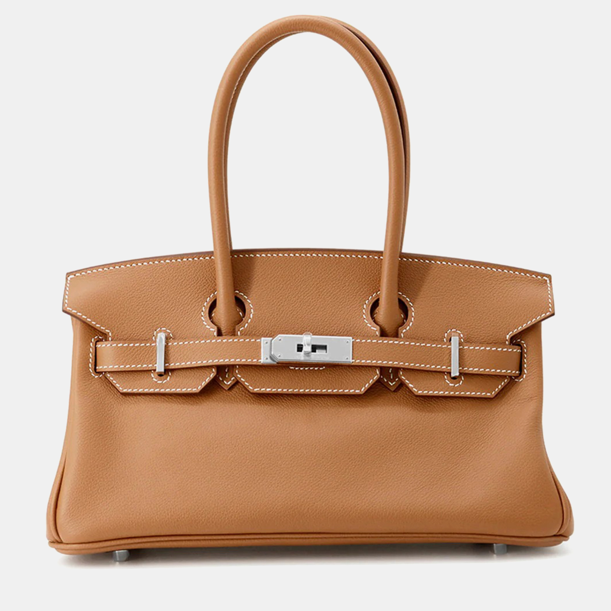 

Hermes Shoulder Birkin 29 Gold Evercolor Leather Shoulder Bag, Brown