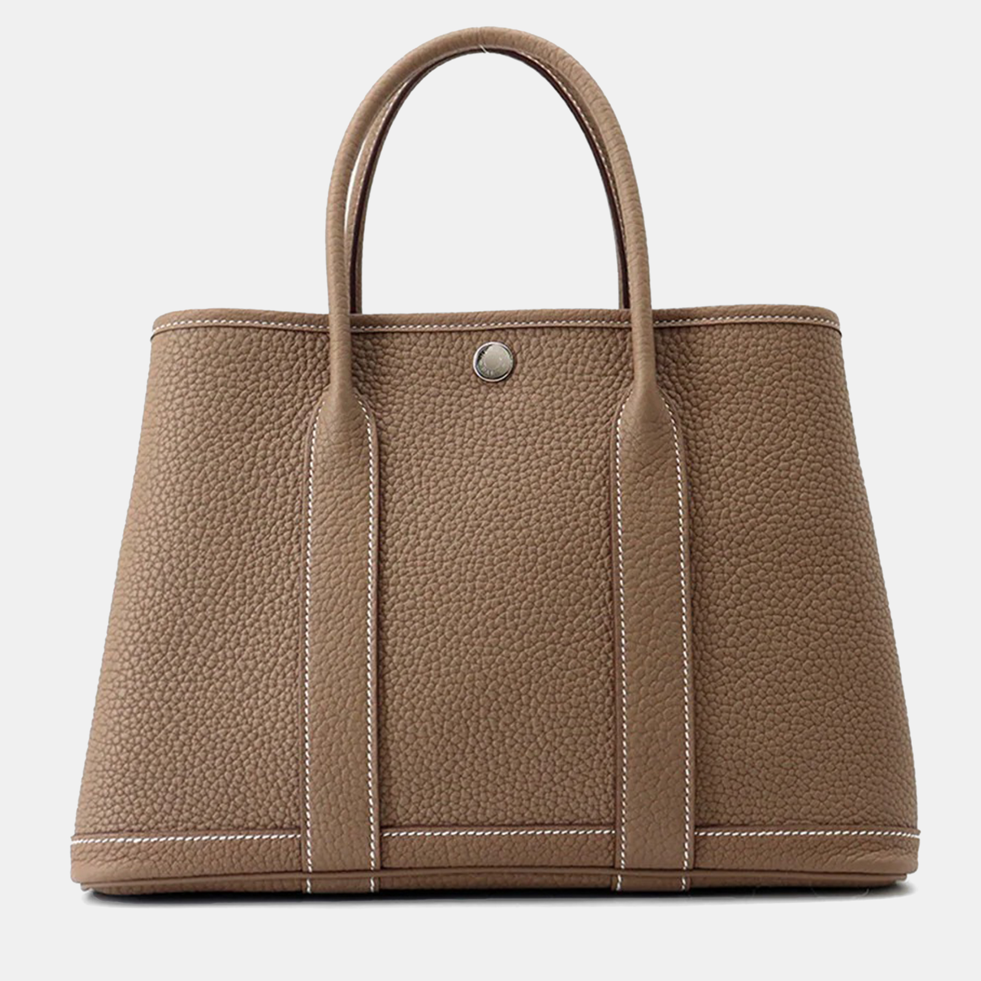 

Hermes Garden Party Etoupe Negonda Leather TPM Handbag, Brown