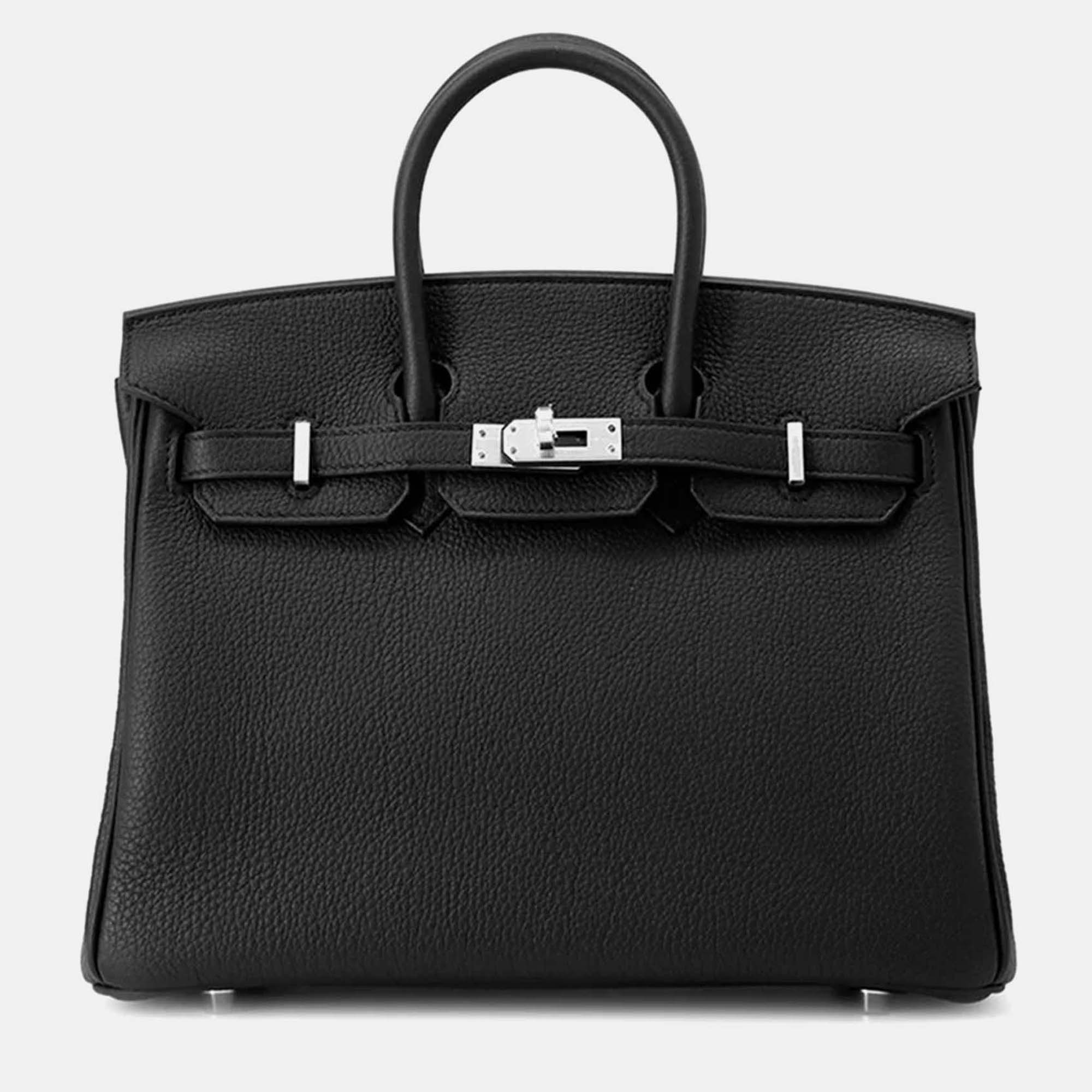 

Hermes Birkin 25 Black Togo Leather Top Handle Bag
