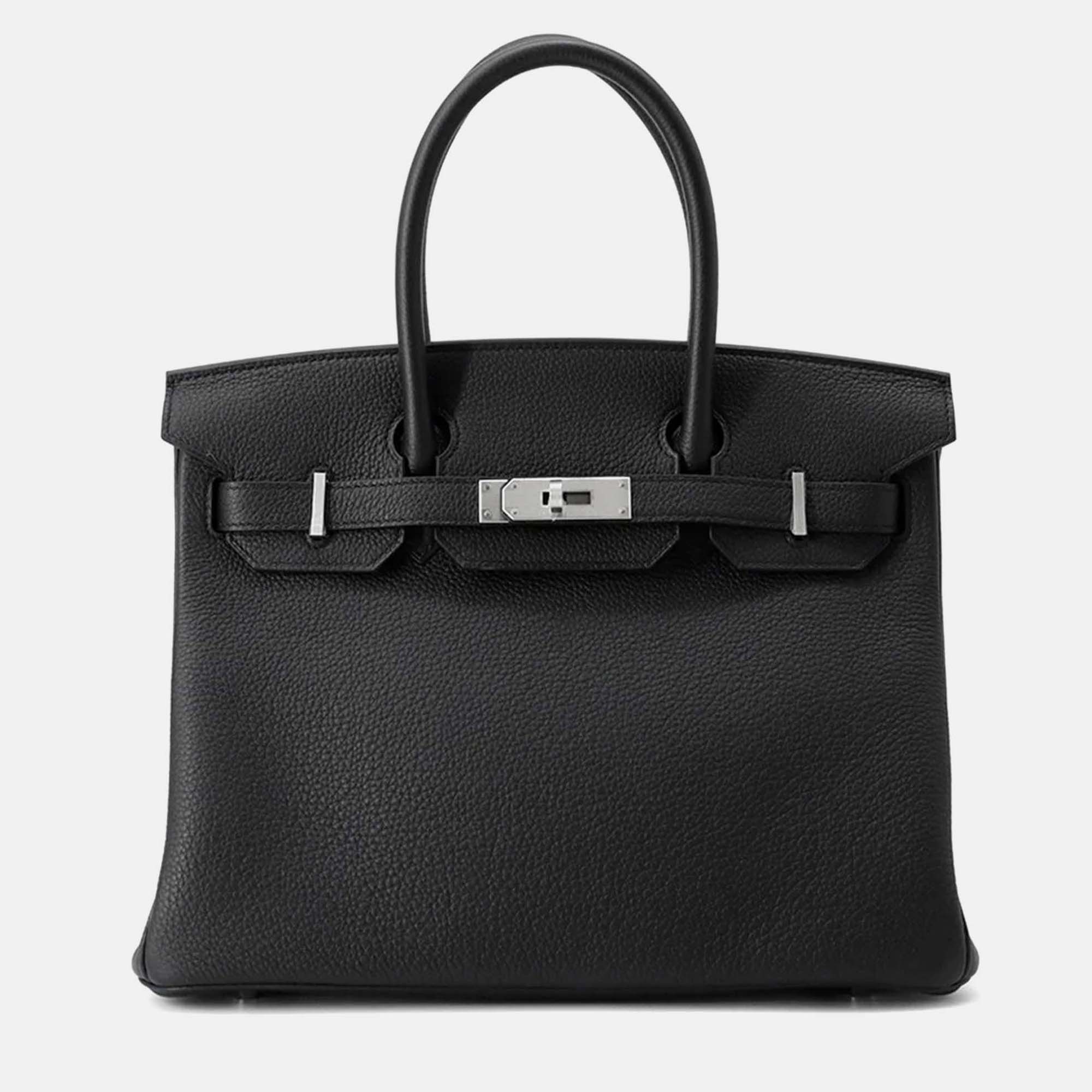 Pre-owned Hermes Birkin Black Togo Leather Size 30