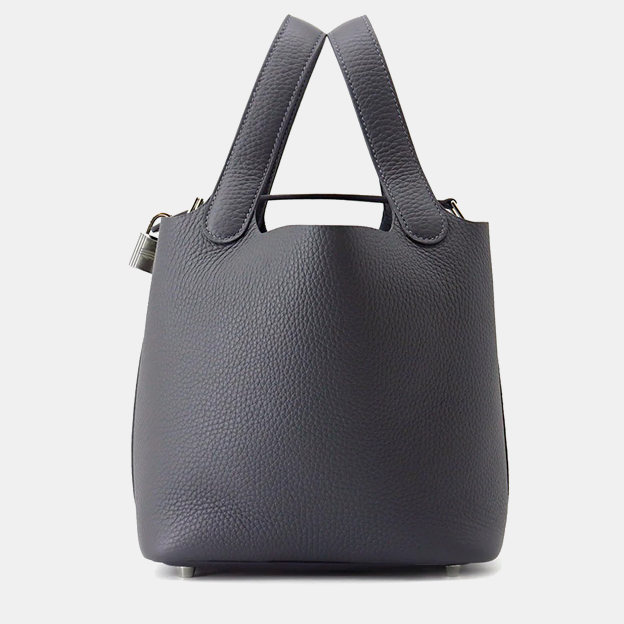 

Hermes Picotin Lock PM Ardoise Taurillon Clemence Leather Handbag, Grey