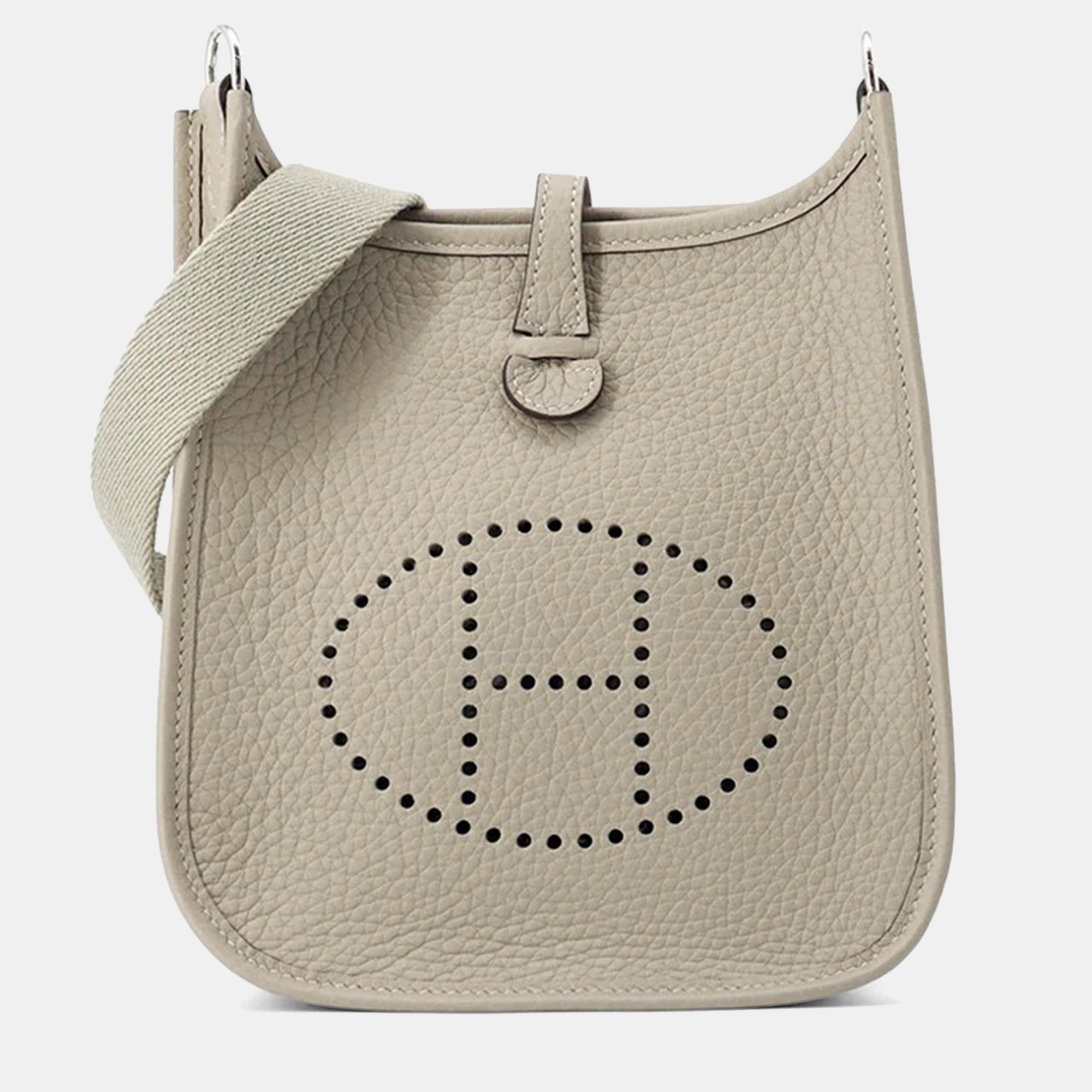 Pre-owned Hermes Evelyne Short Sage Taurillon Clemence Tpm Handbag In Green