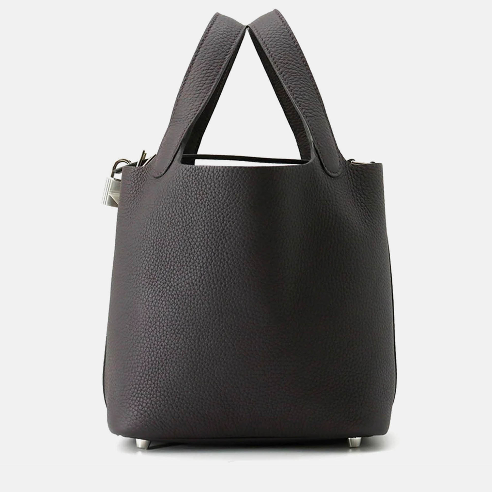 Hermes Picotin Lock 18 Pull Noir Taurillon Clemence PM Handbag