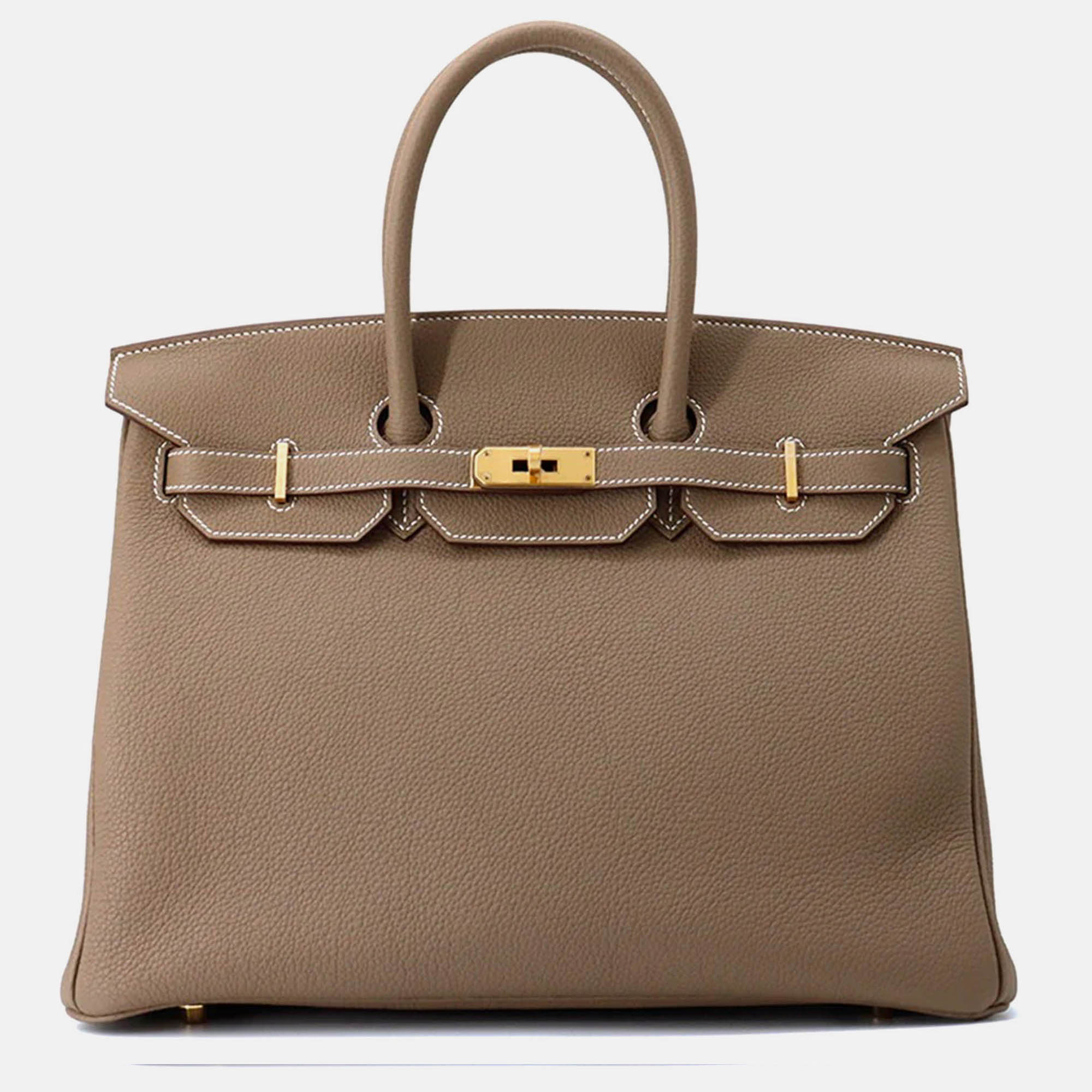 

Hermes Birkin 35 Etoupe Togo Leather Bag, Brown