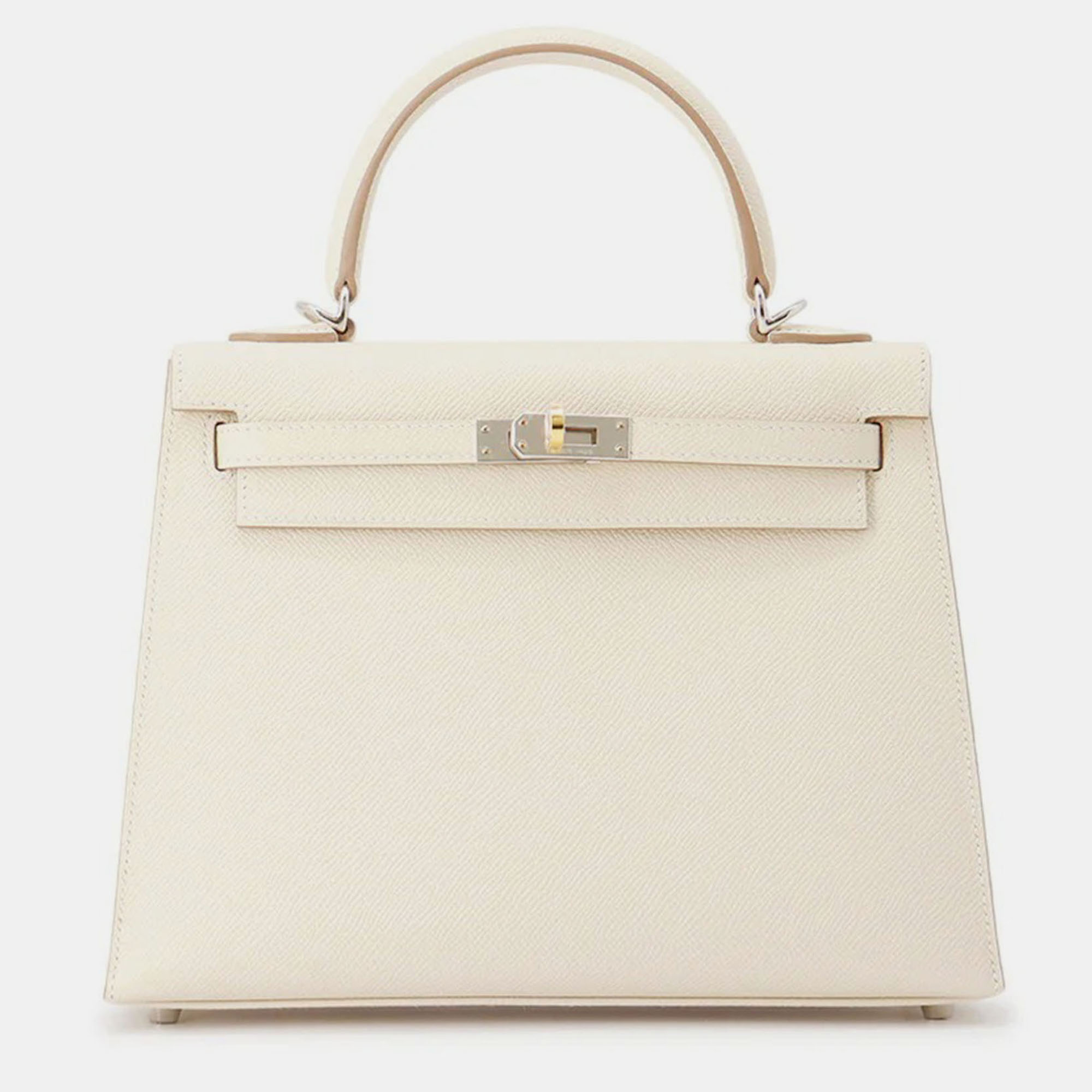 

Hermes Kelly Sellier 25 Craie Epsom Bag, Cream