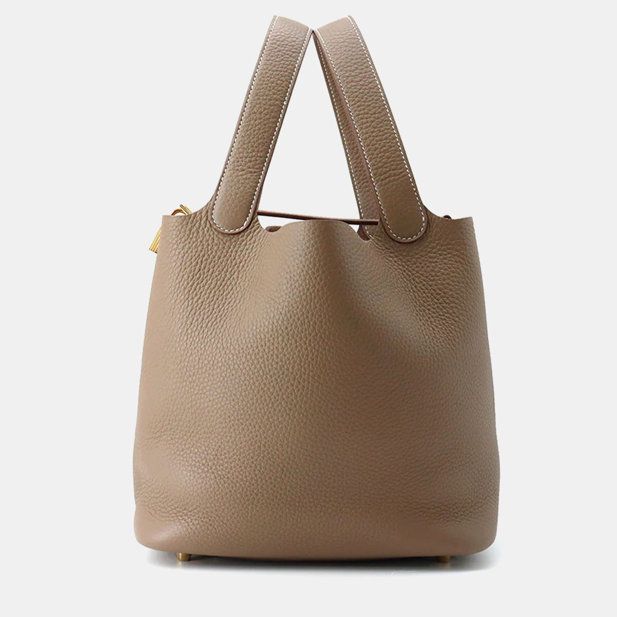 

Hermes Picotin Lock MM Etoupe Taurillon Clemence Bag, Brown