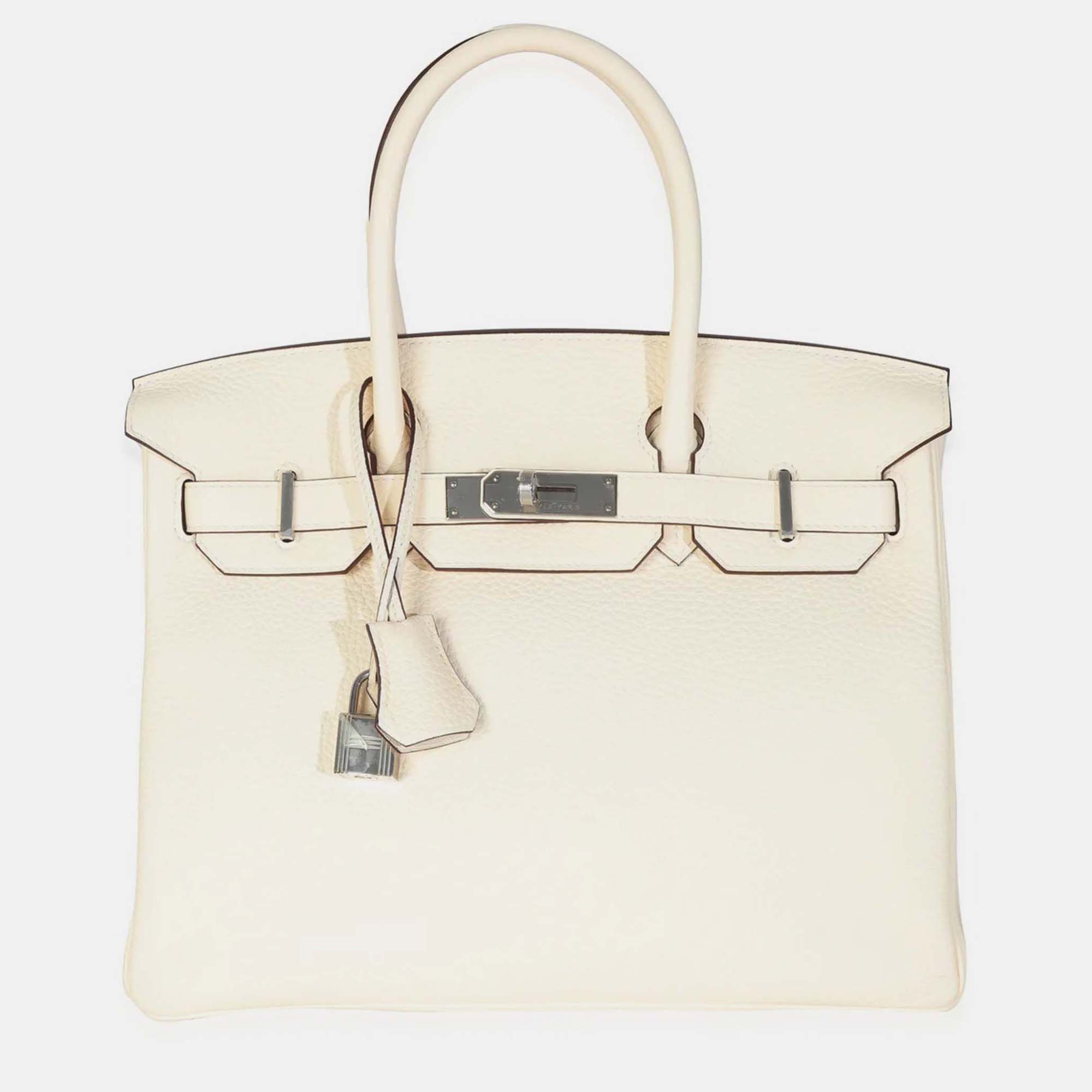 

Hermes Birkin 30 Nata Togo Bag, White