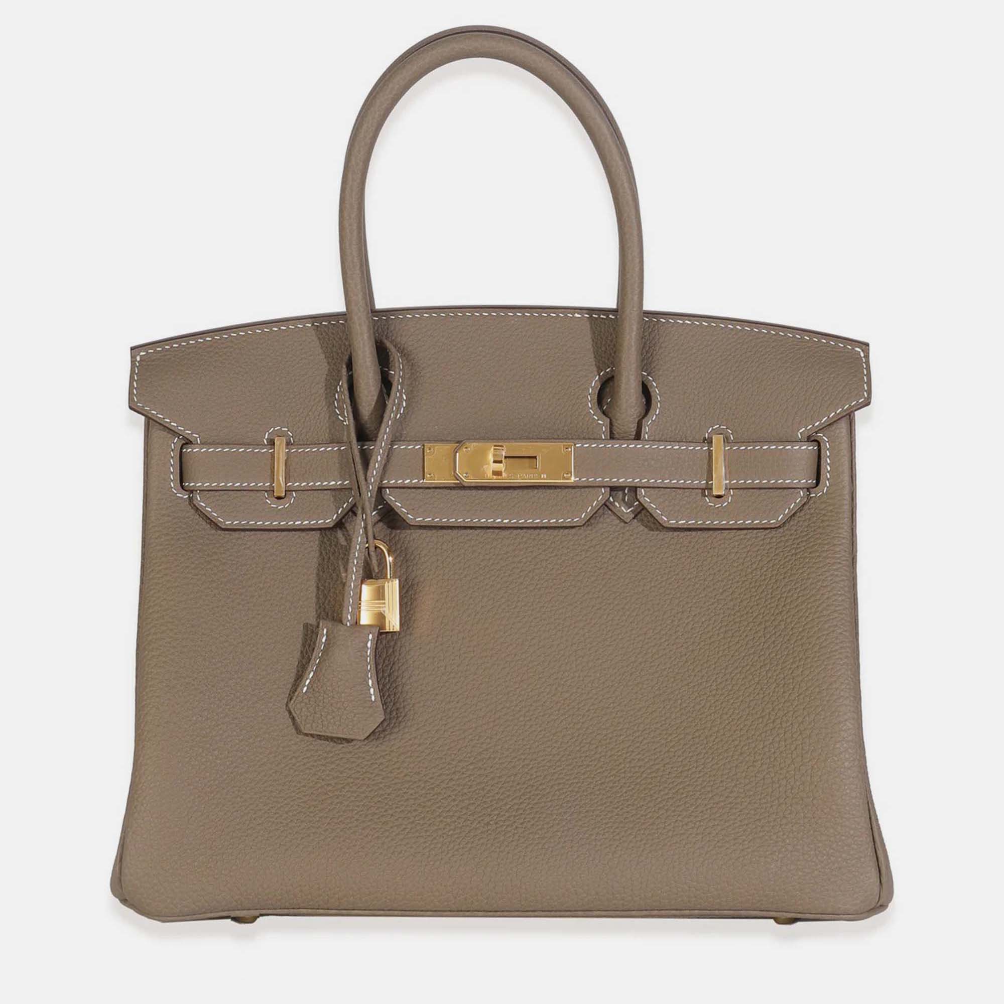 

Hermes Etoupe Togo Birkin 30 GHW, Brown
