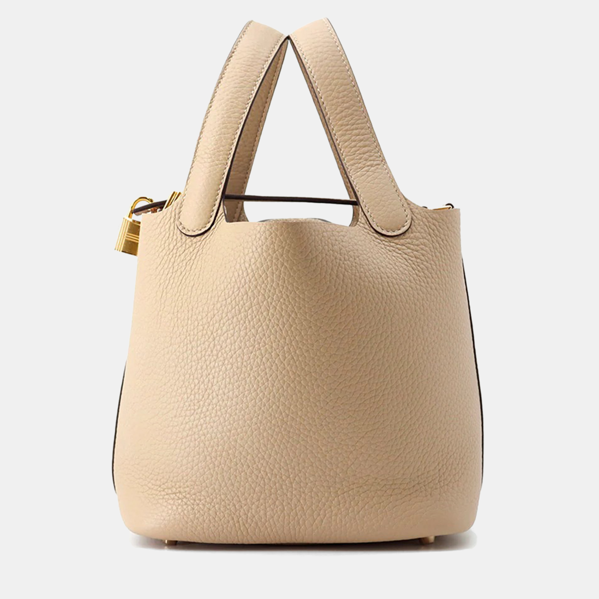 

Hermes Picotin Lock 18 Trench Taurillon Clemence Tote, Beige