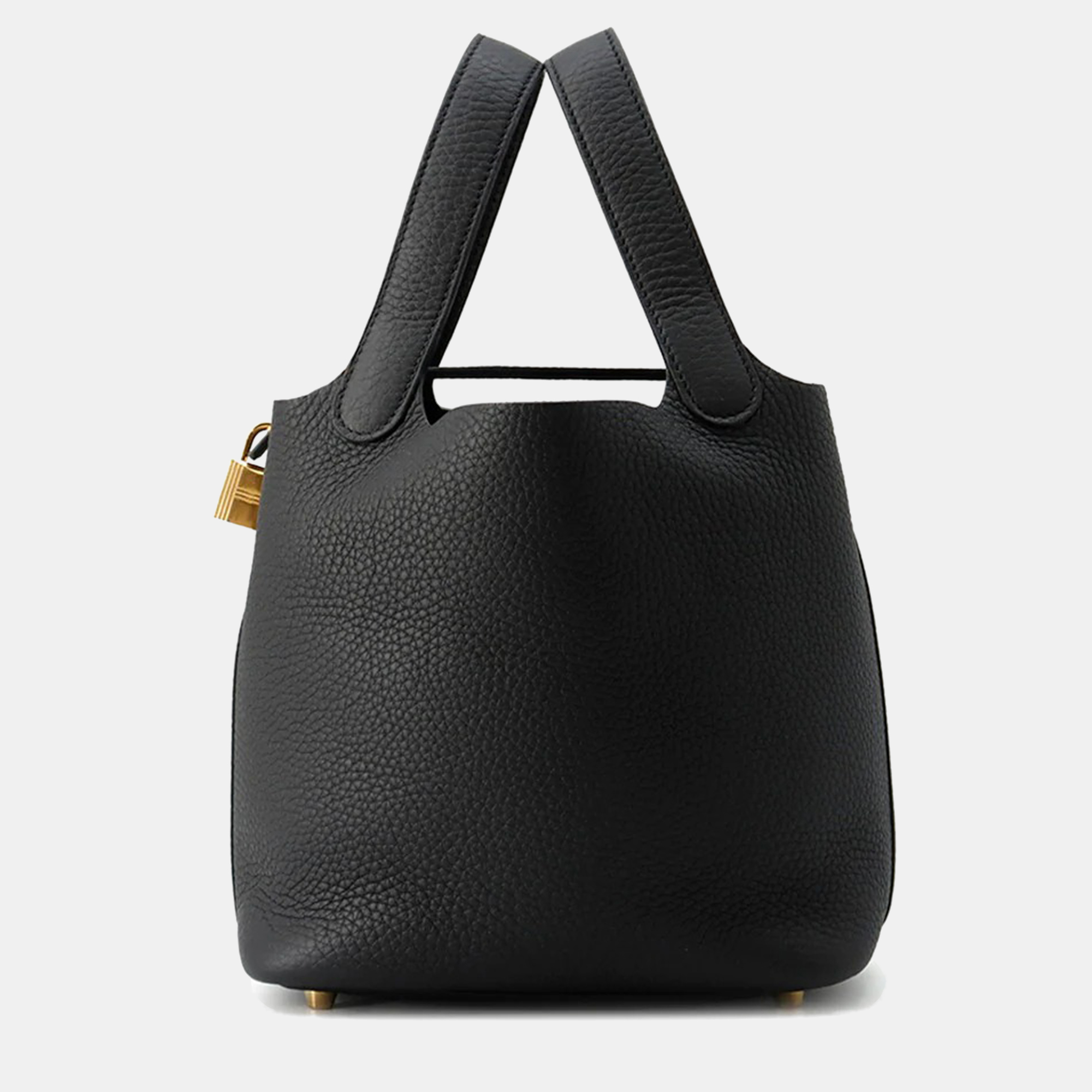 Pre-owned Hermes Picotin Lock 18 Black Taurillon Clemence Tote