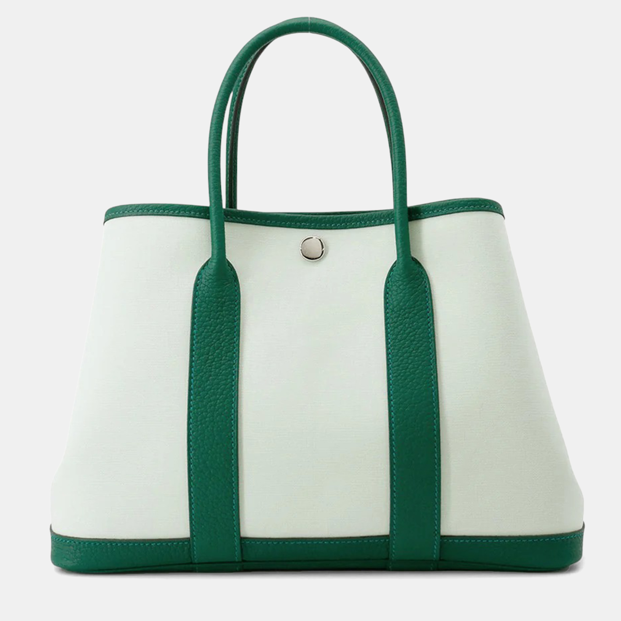 

Hermes Garden Party Vertpeppermint/Vertmoyen Toile Military Negonda Leather TPM, Green