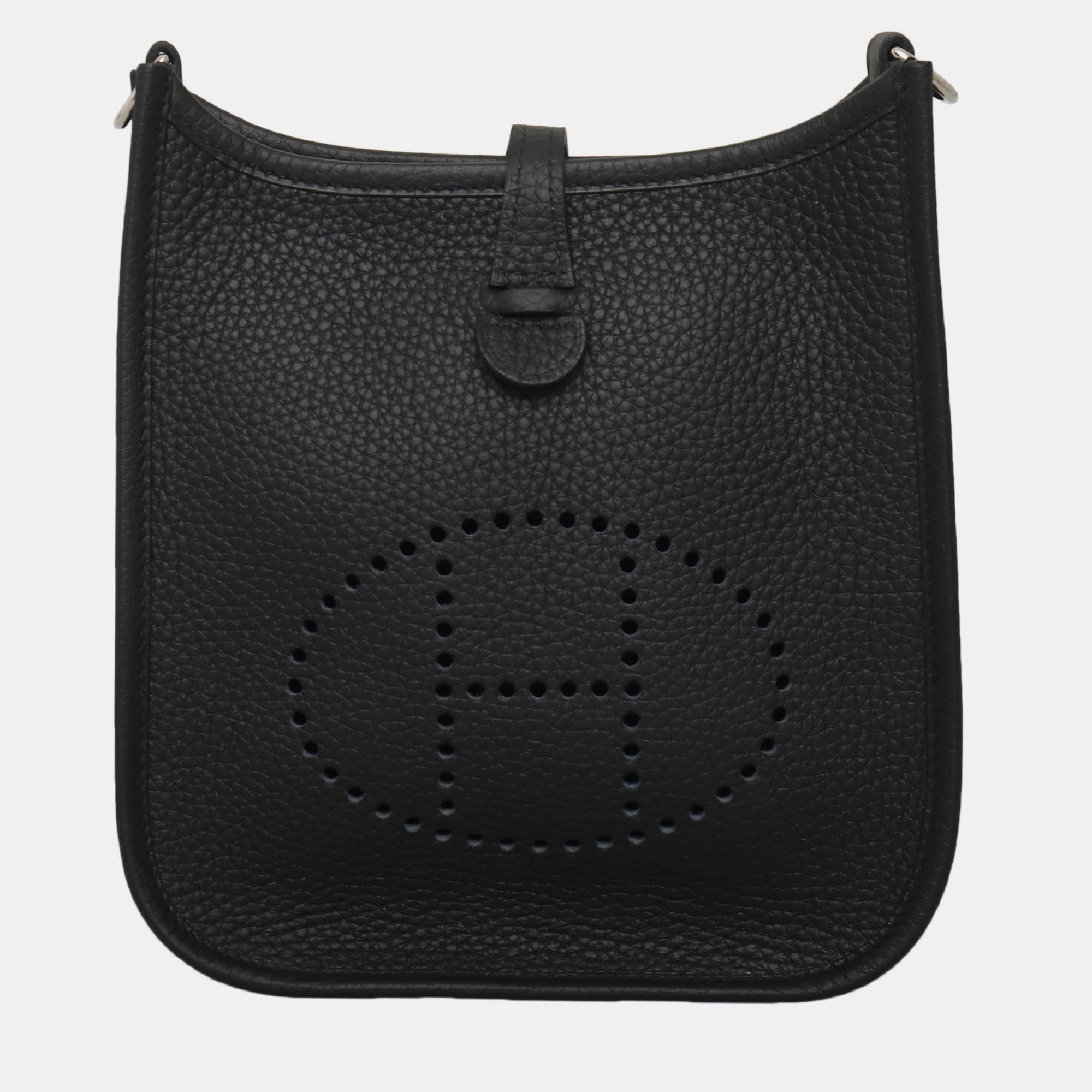 Pre-owned Hermes Mini Evelyne Bag With Amazone Strap In Black