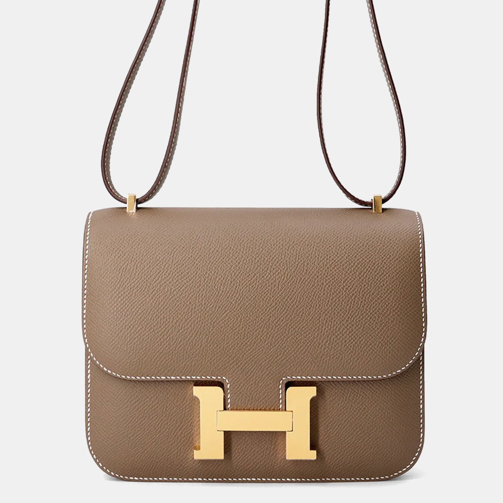 

Hermes Constance 3 Size Mini Miroir Etoupe Epsom Bag, Brown