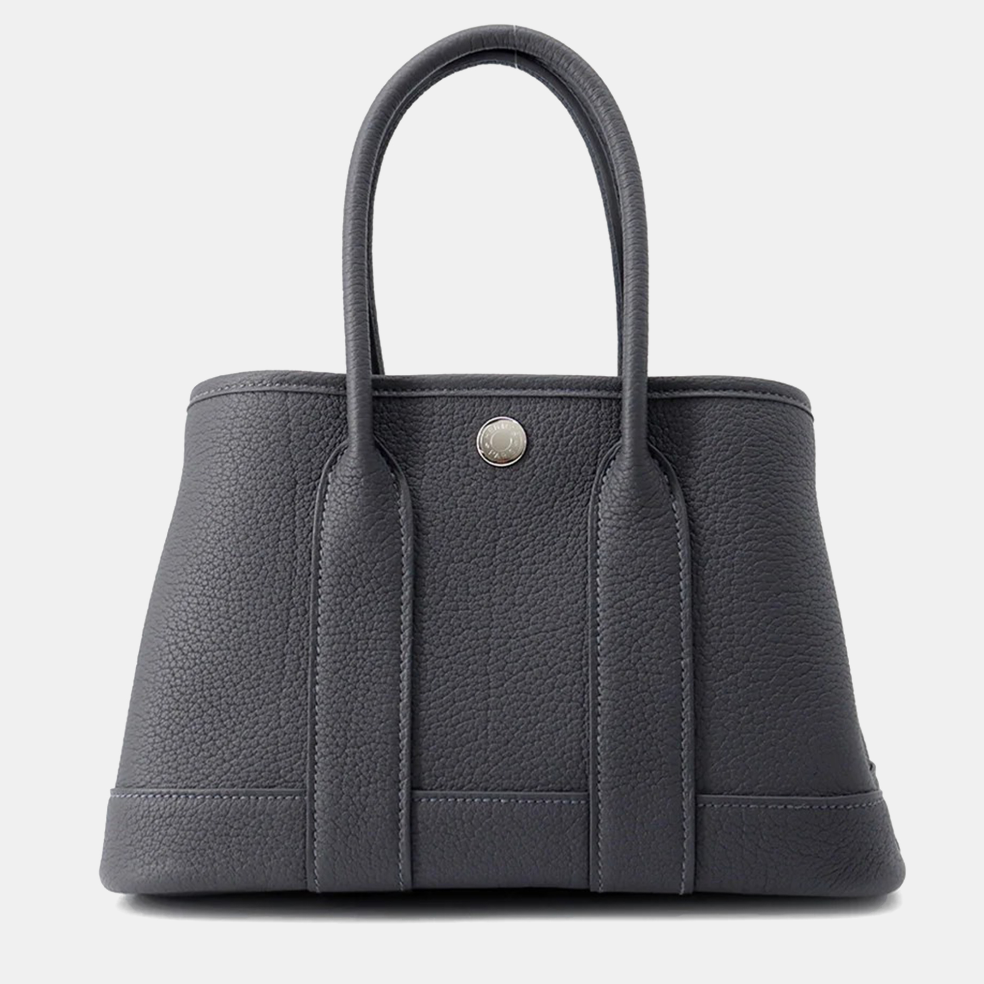 Pre-owned Hermes Neo Garden Ardoise Negonda Leather Size 23 In Gray