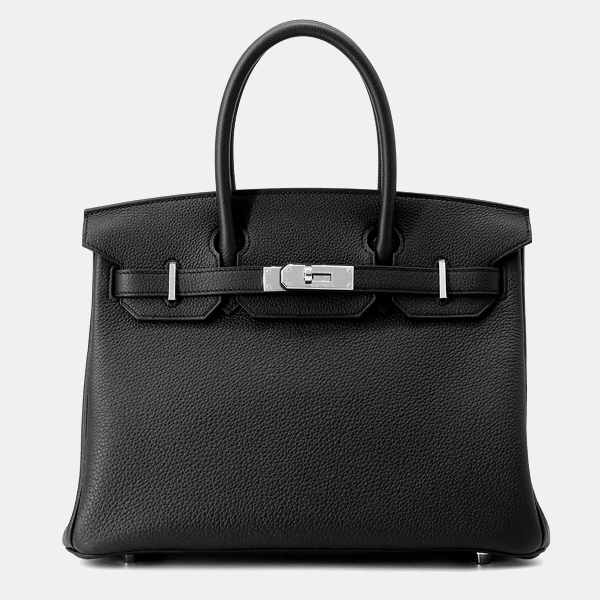 Pre-owned Hermes Birkin Black Togo Leather Size 30