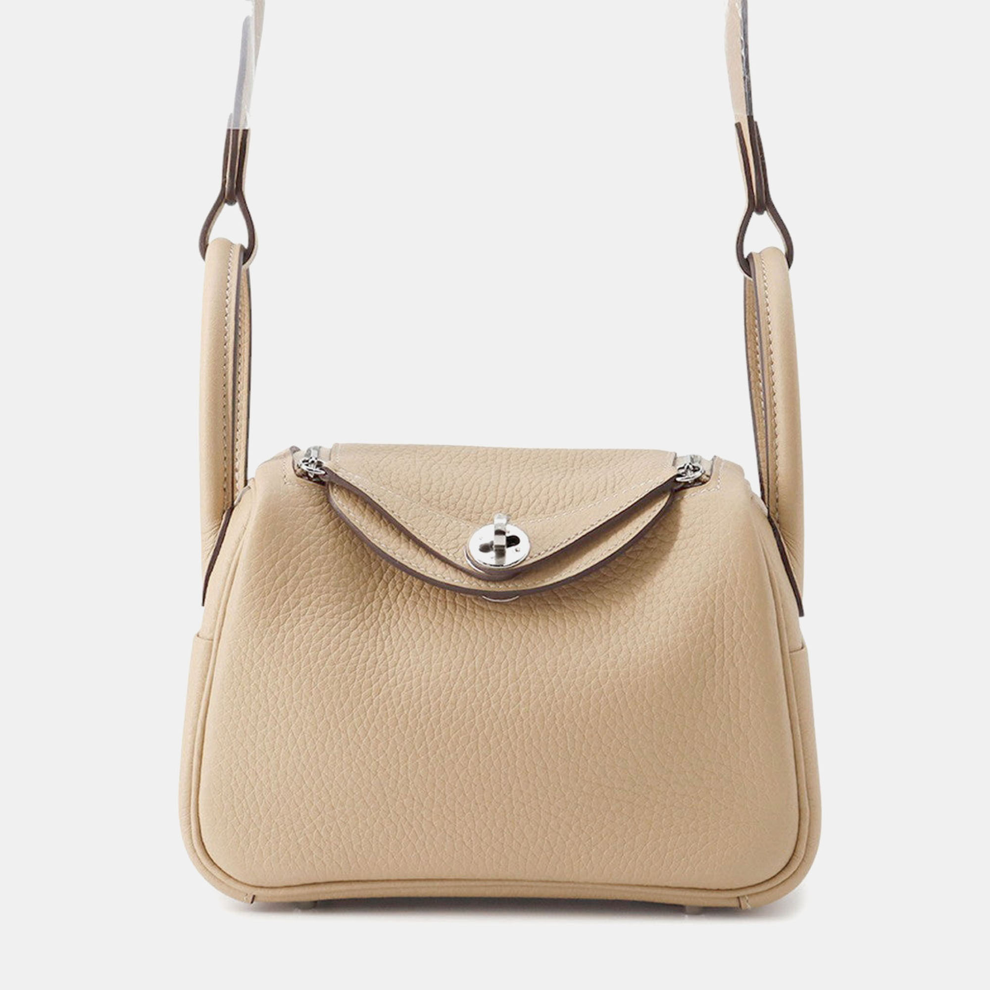 

Hermes Lindy Verso Trench/Etoupe Taurillon Clemence Size Mini, Beige