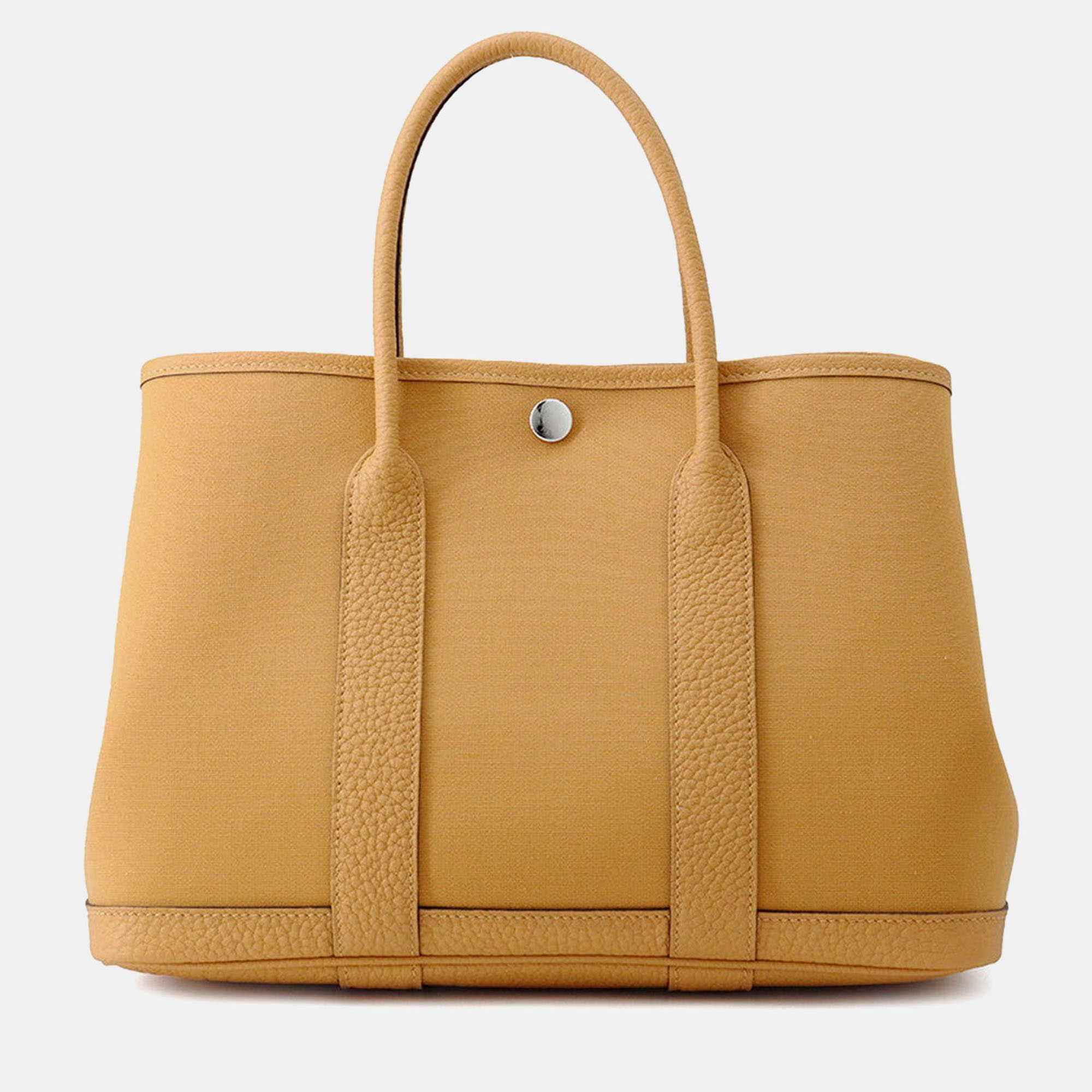 

Hermes Garden Party Size TPM Biscuit Toile Officier Negonda Leather Bag, Brown
