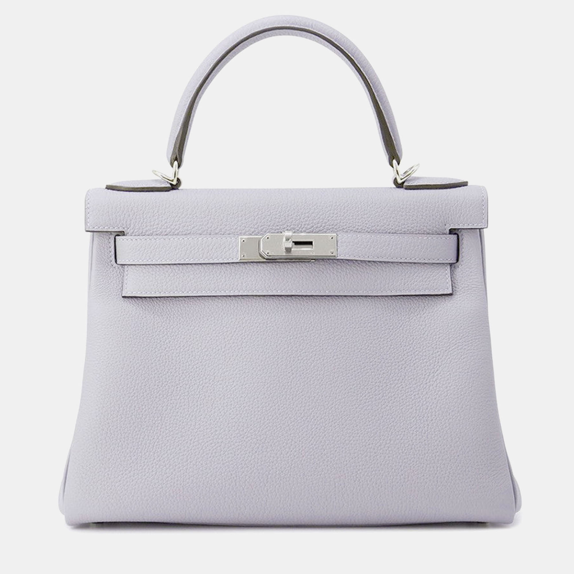 Pre-owned Hermes Kelly Retourne Size 28 Green Pantan Togo Leather Bag