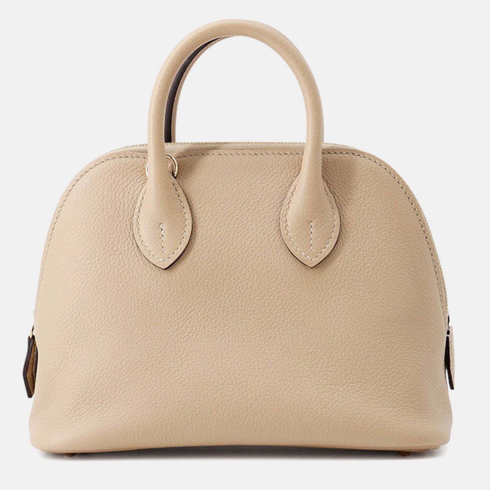 Pre-owned Hermes Bolide 1923 Trench Evercolor Size Mini In Sand