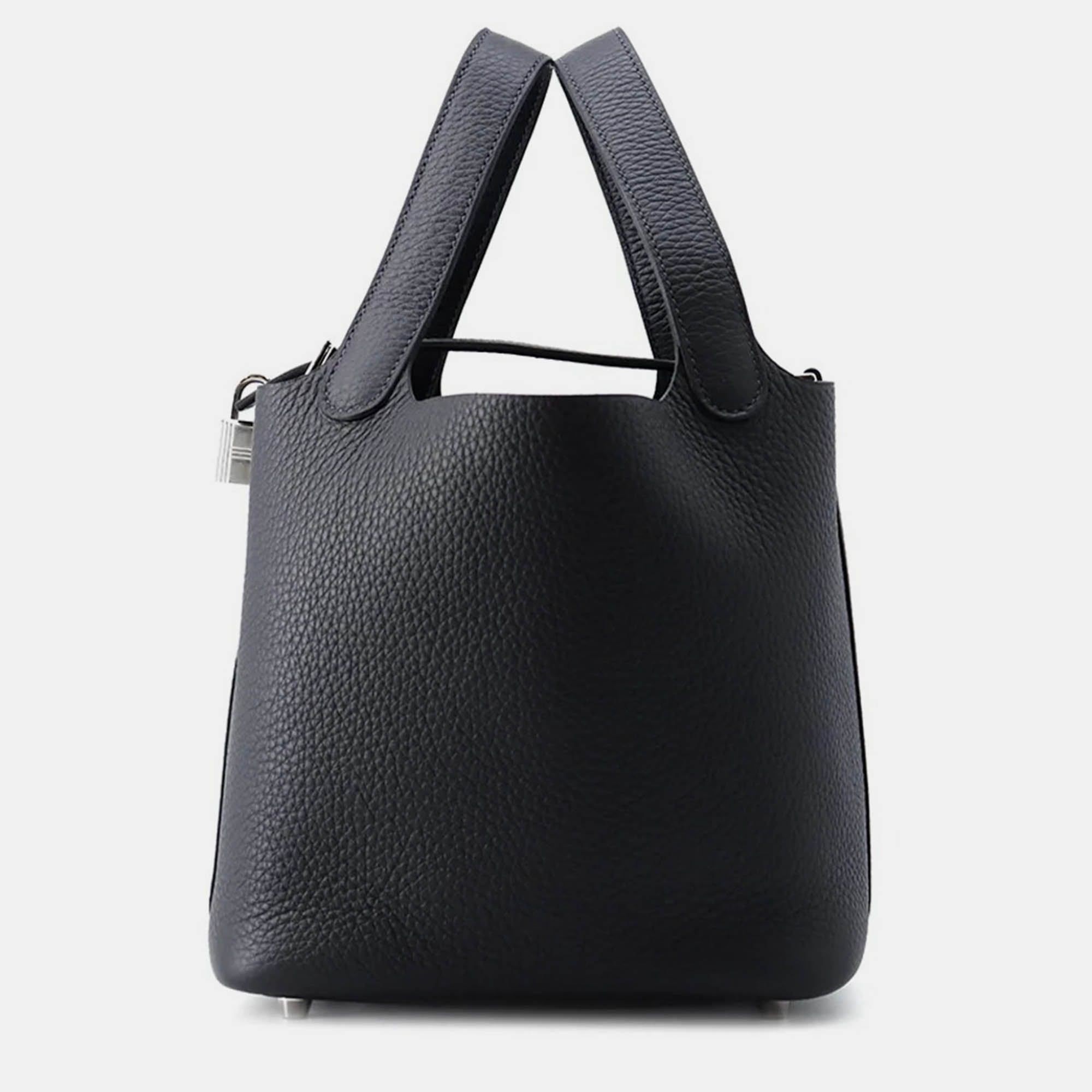

Hermes Picotin Lock 18 Caban Taurillon Clemence Bag, Black