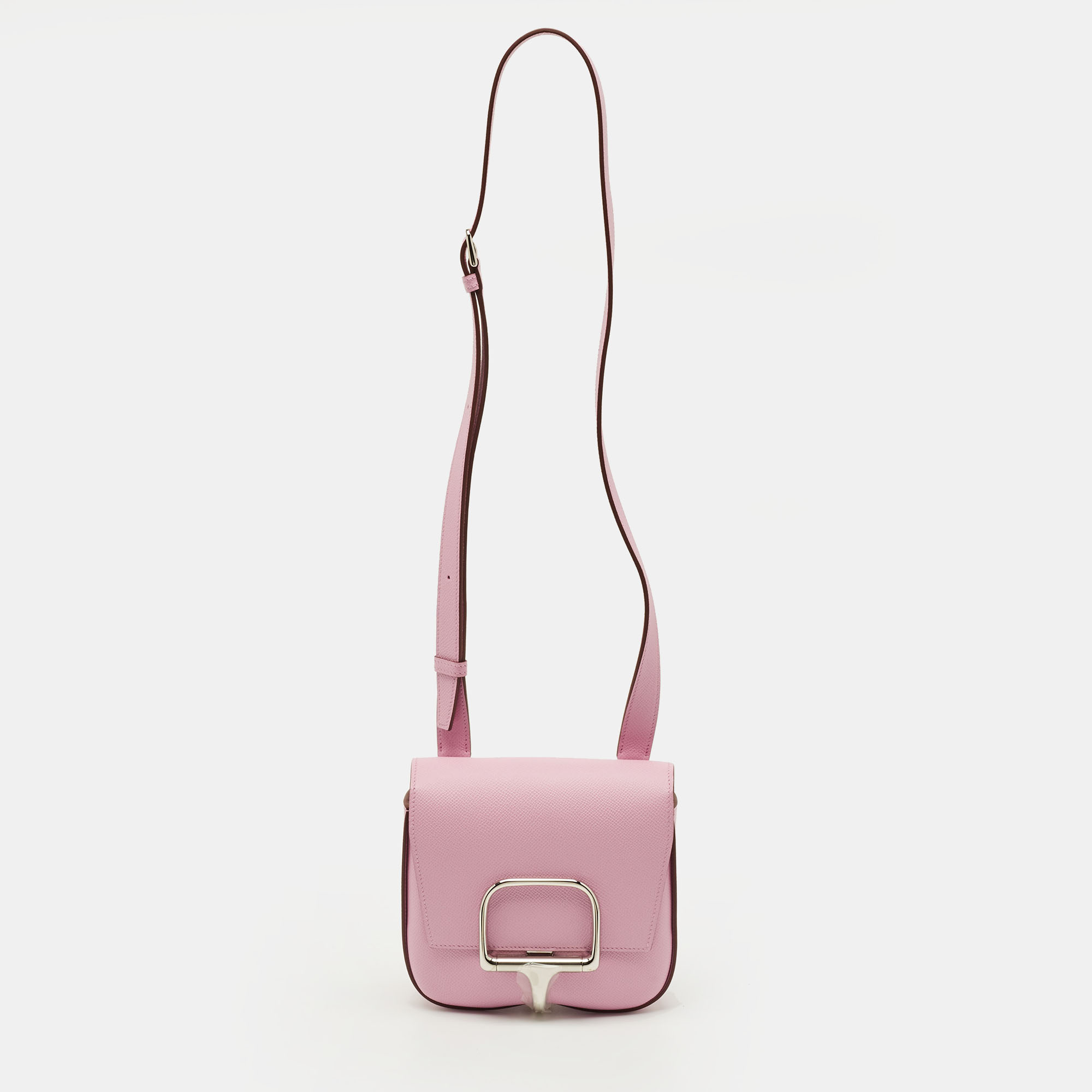 

Hermes Della Cavalleria Mini Mauve Sylvestre Epsom Leather Crossbody Bag, Pink