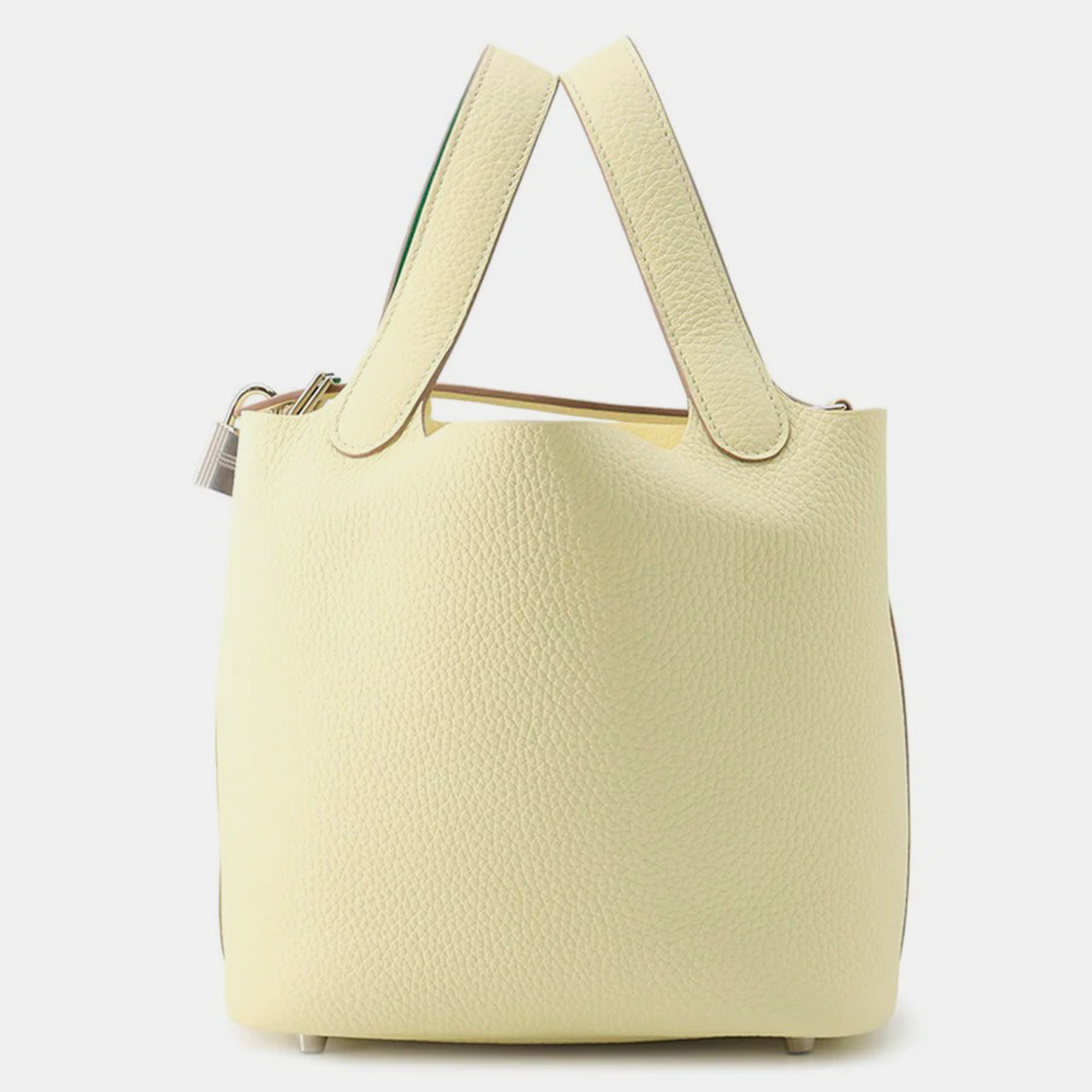 

Hermes Picotin Lock Eclat 18 Jaune Milton Vert Vertigo Taurillon Clemence and Swift Leather Shoulder Bag, Yellow