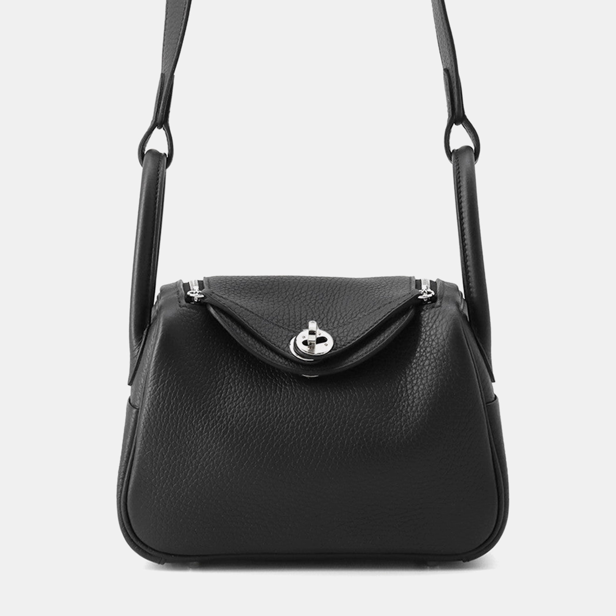 

Hermes Lindy Black Taurillon Clemence Size Mini