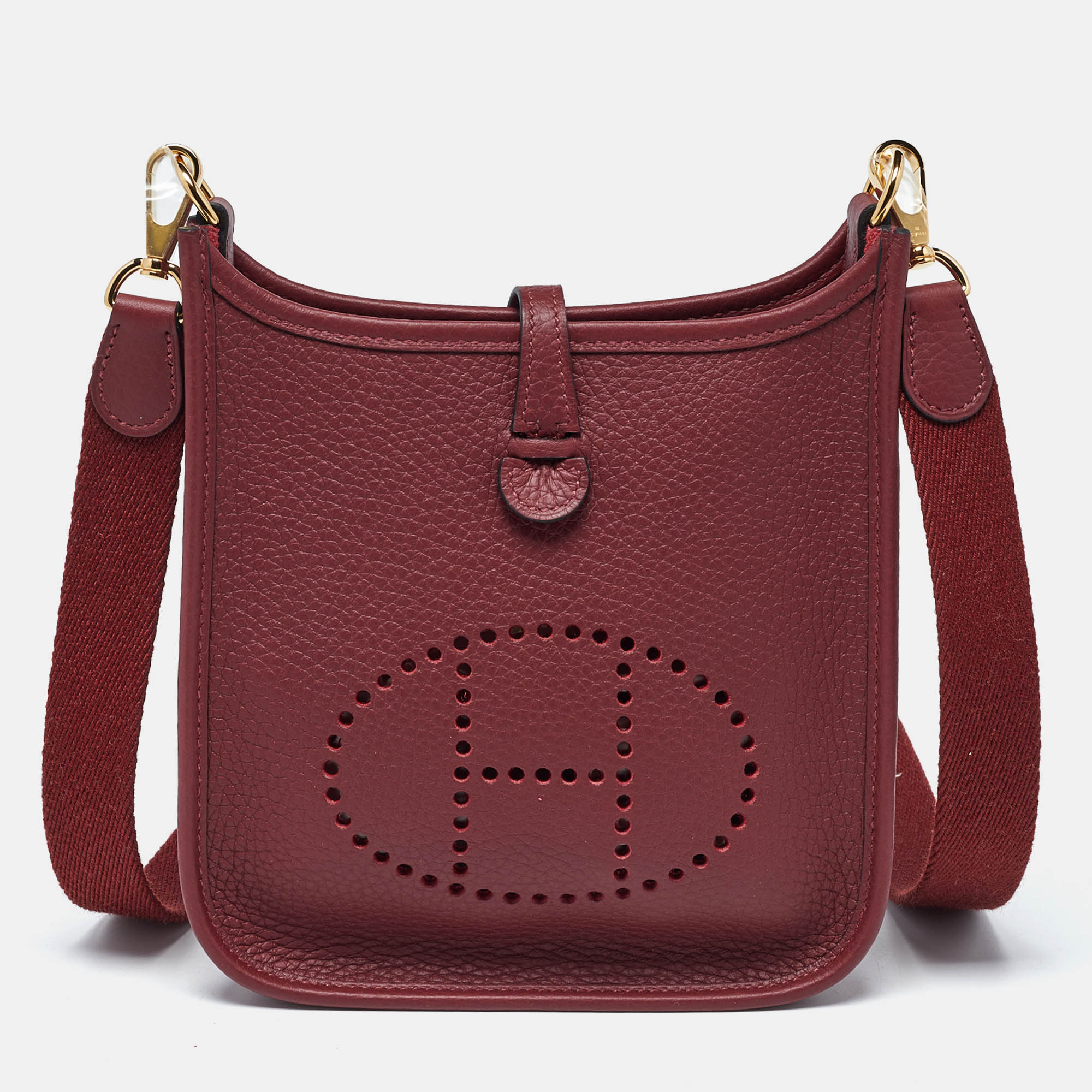 

Hermès Evelyne Amazone TPM Rouge H Taurillon Clemence Leather Crossbody Bag, Red